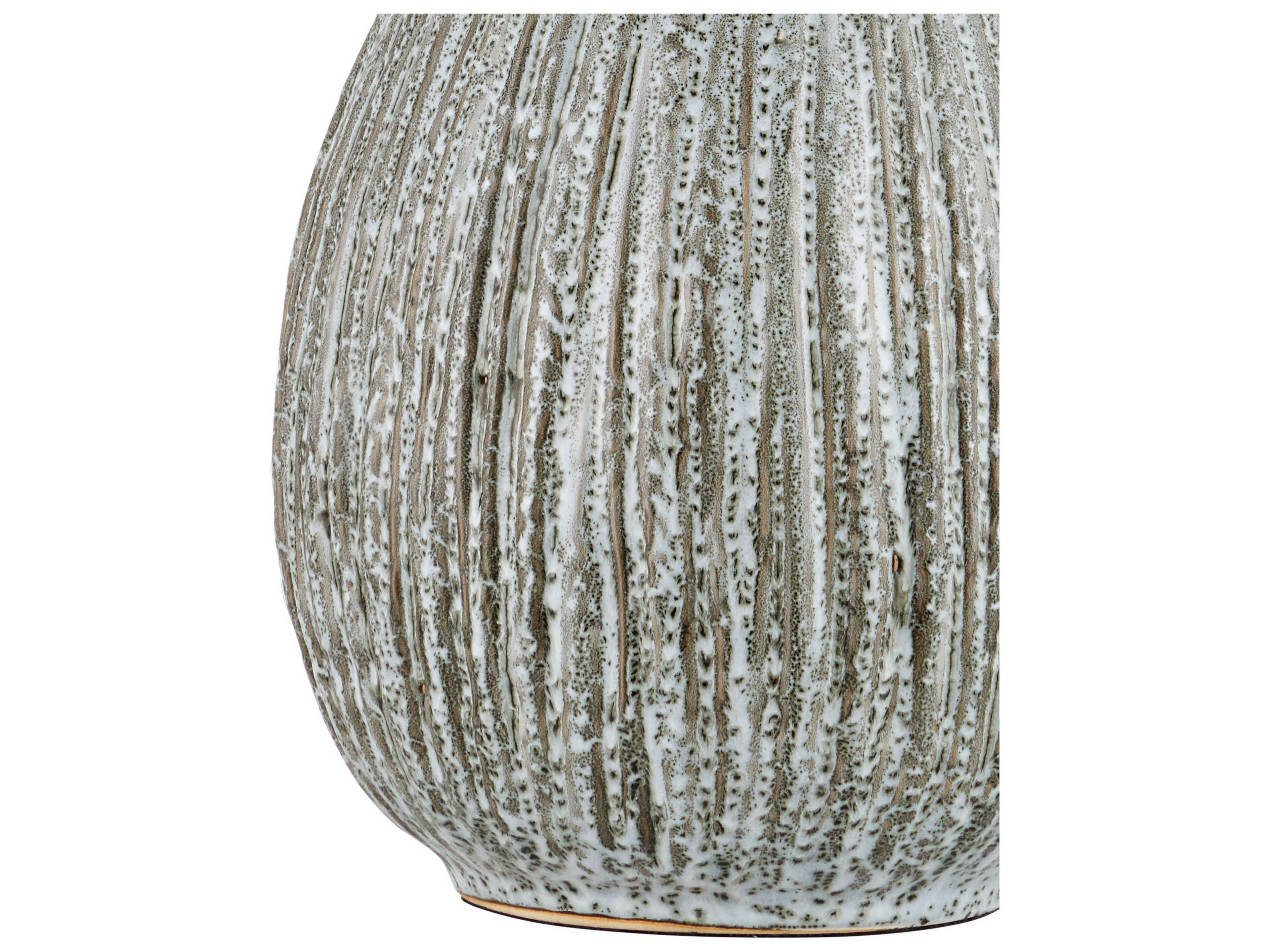 Currey & Company Fidella Reactive Black White Brushed Nickel Gray Table Lamp