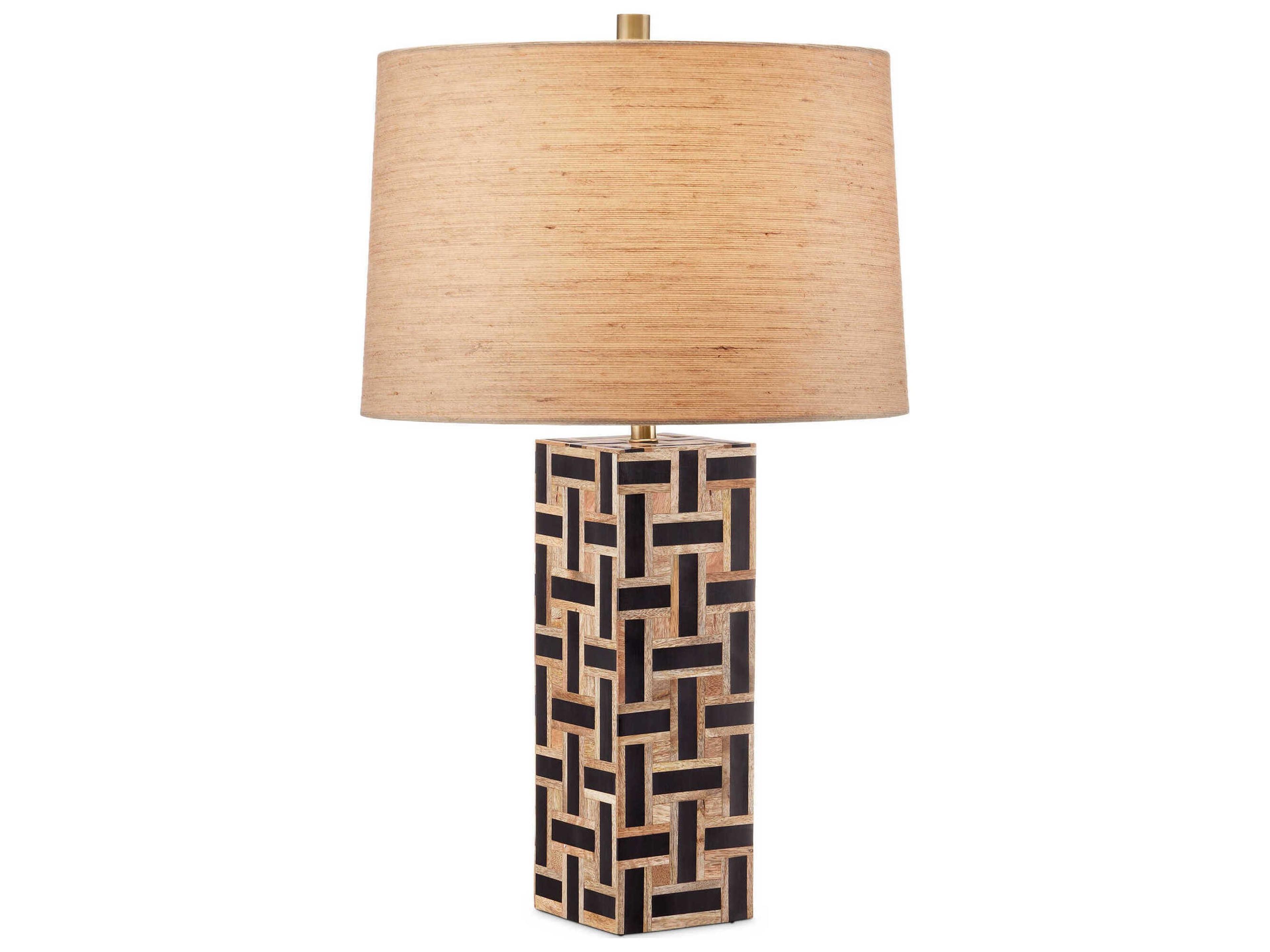 Currey & Company Aarna Natural Black Brown Rope Buffet Lamp