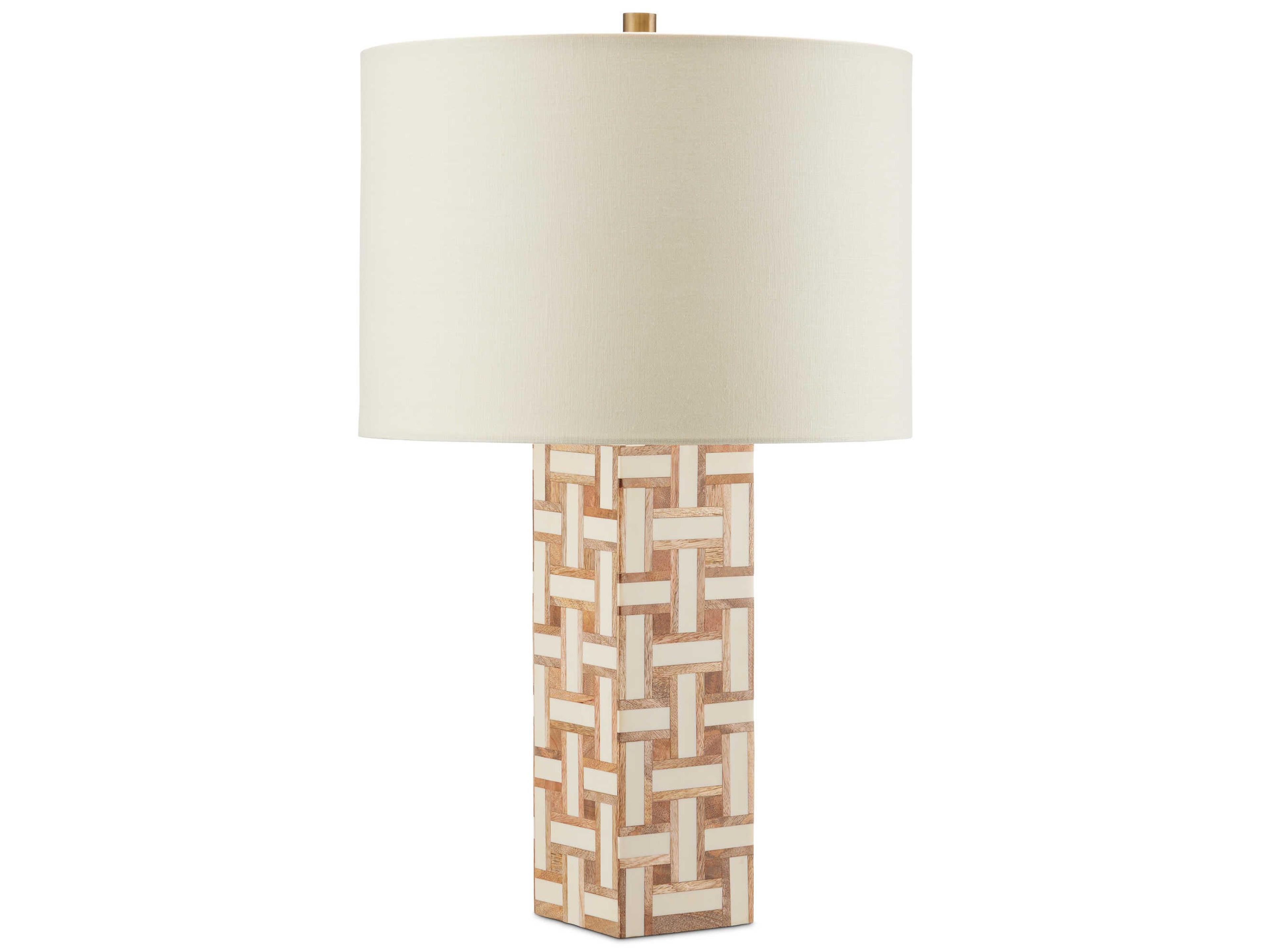 Currey & Company Aarna Natural Ivory Light Beige Linen Off White Buffet Lamp