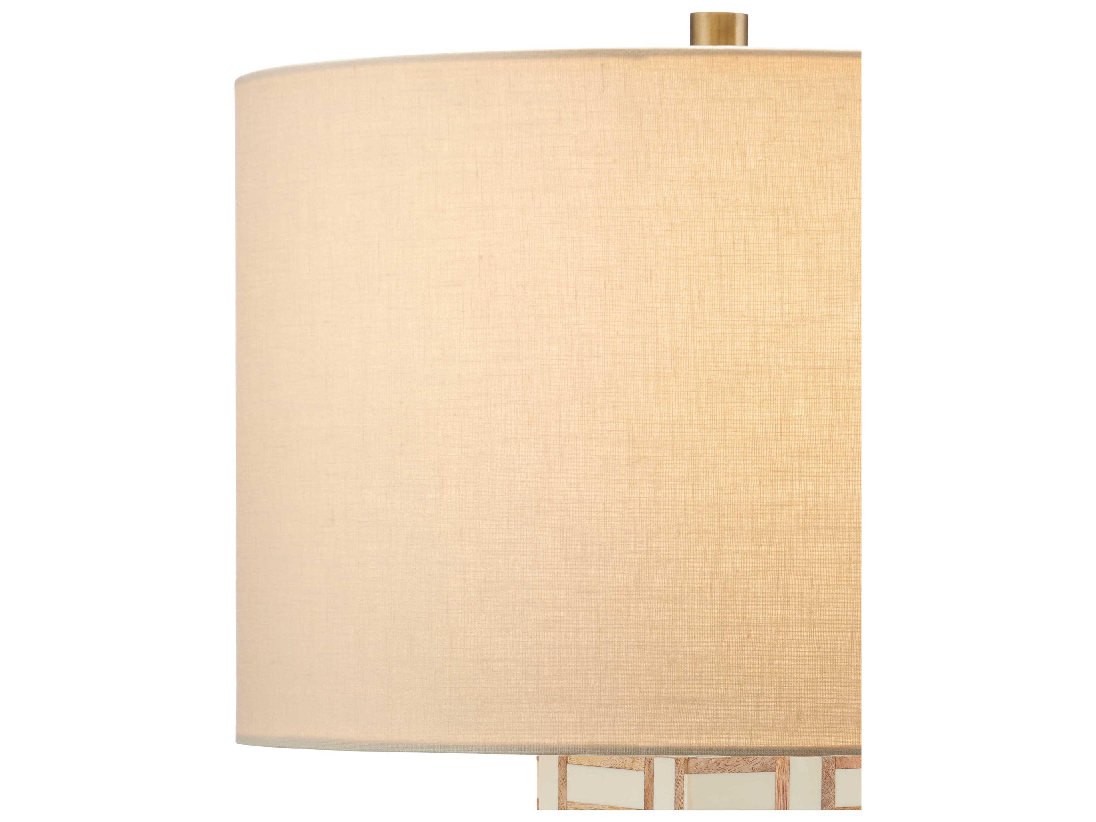 Currey & Company Aarna Natural Ivory Light Beige Linen Off White Buffet Lamp