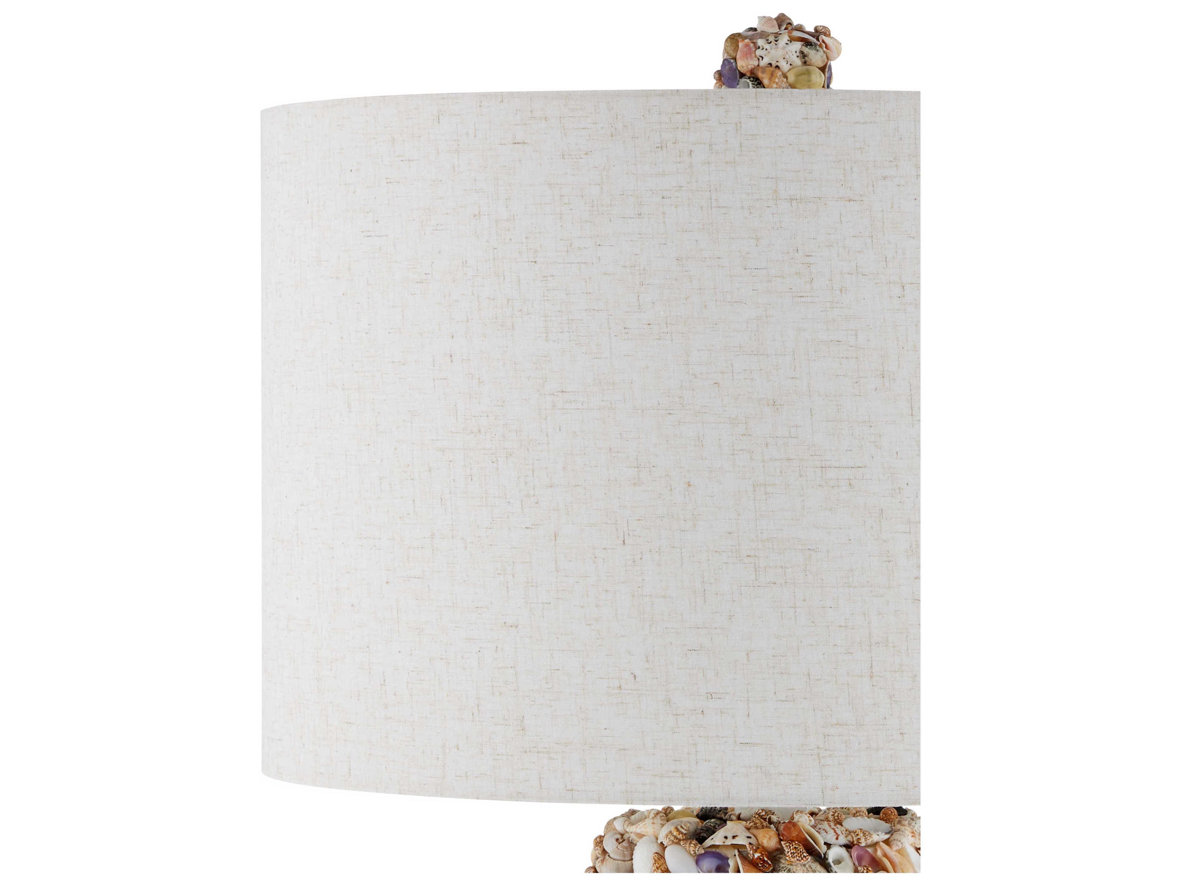 Currey & Company Festoon Natural Sugar White Light Linen Off Buffet Lamp