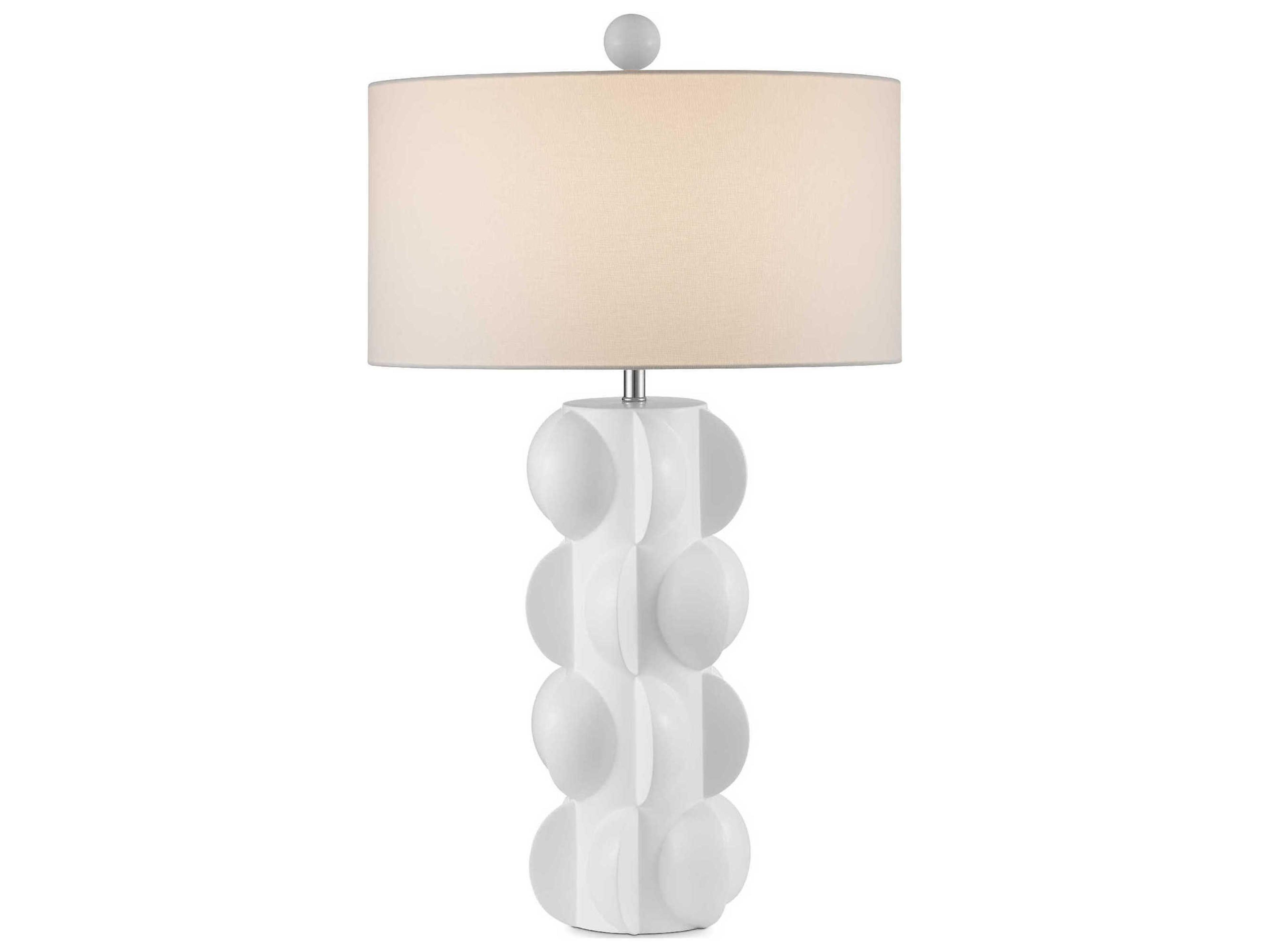 Currey & Company Salizzole White Linen Buffet Lamp