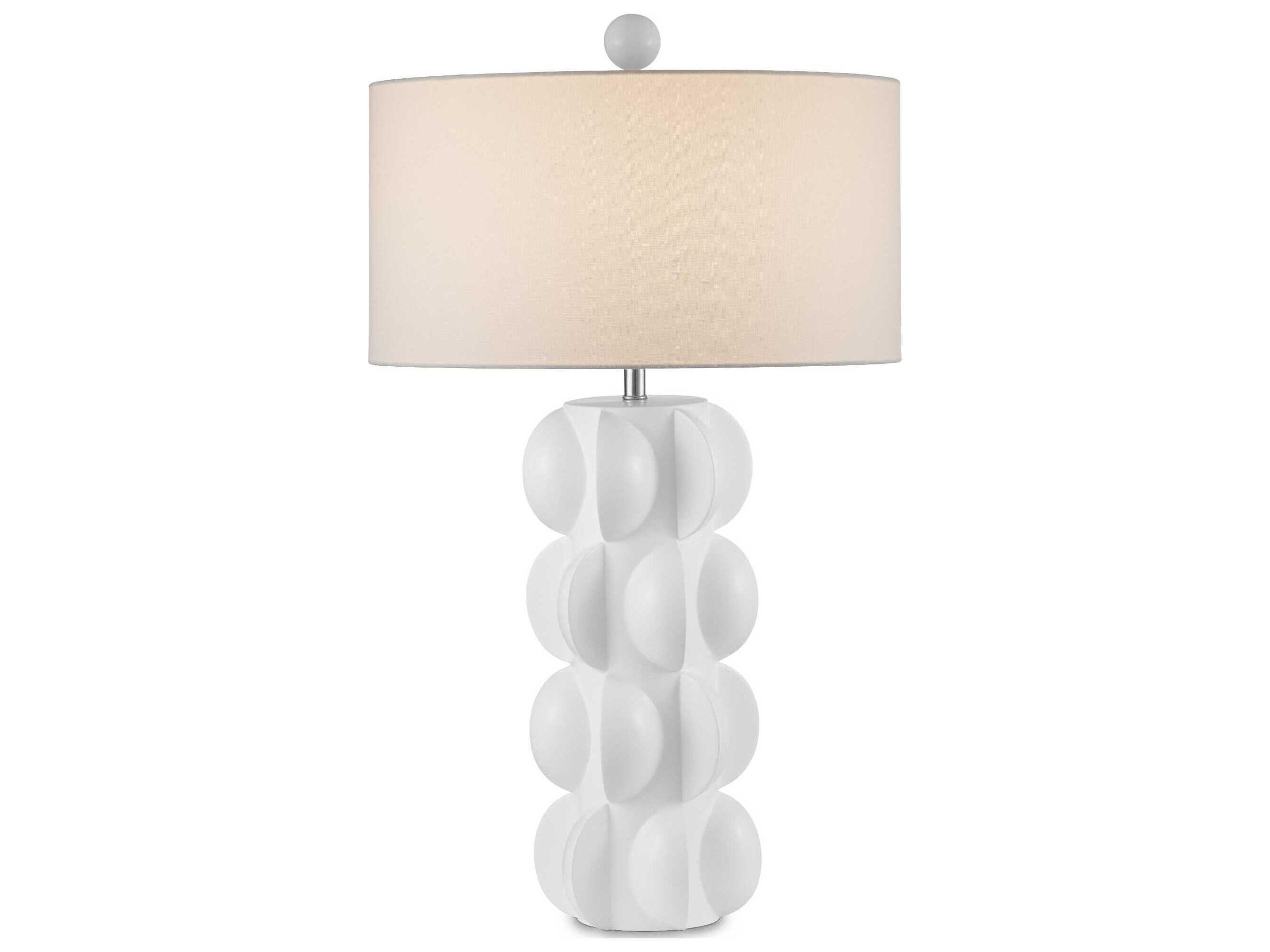 Currey & Company Salizzole White Linen Buffet Lamp