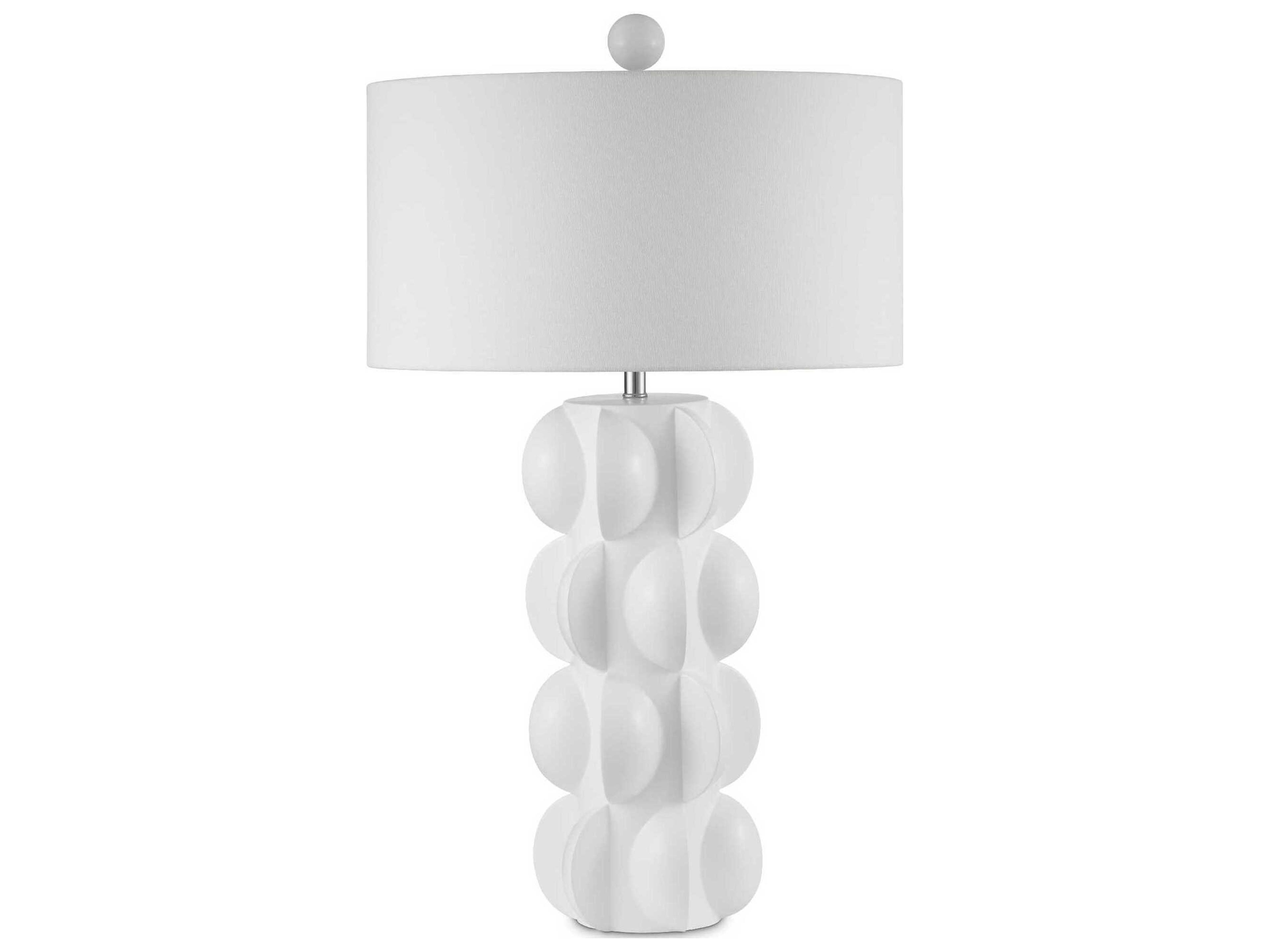 Currey & Company Salizzole White Linen Buffet Lamp