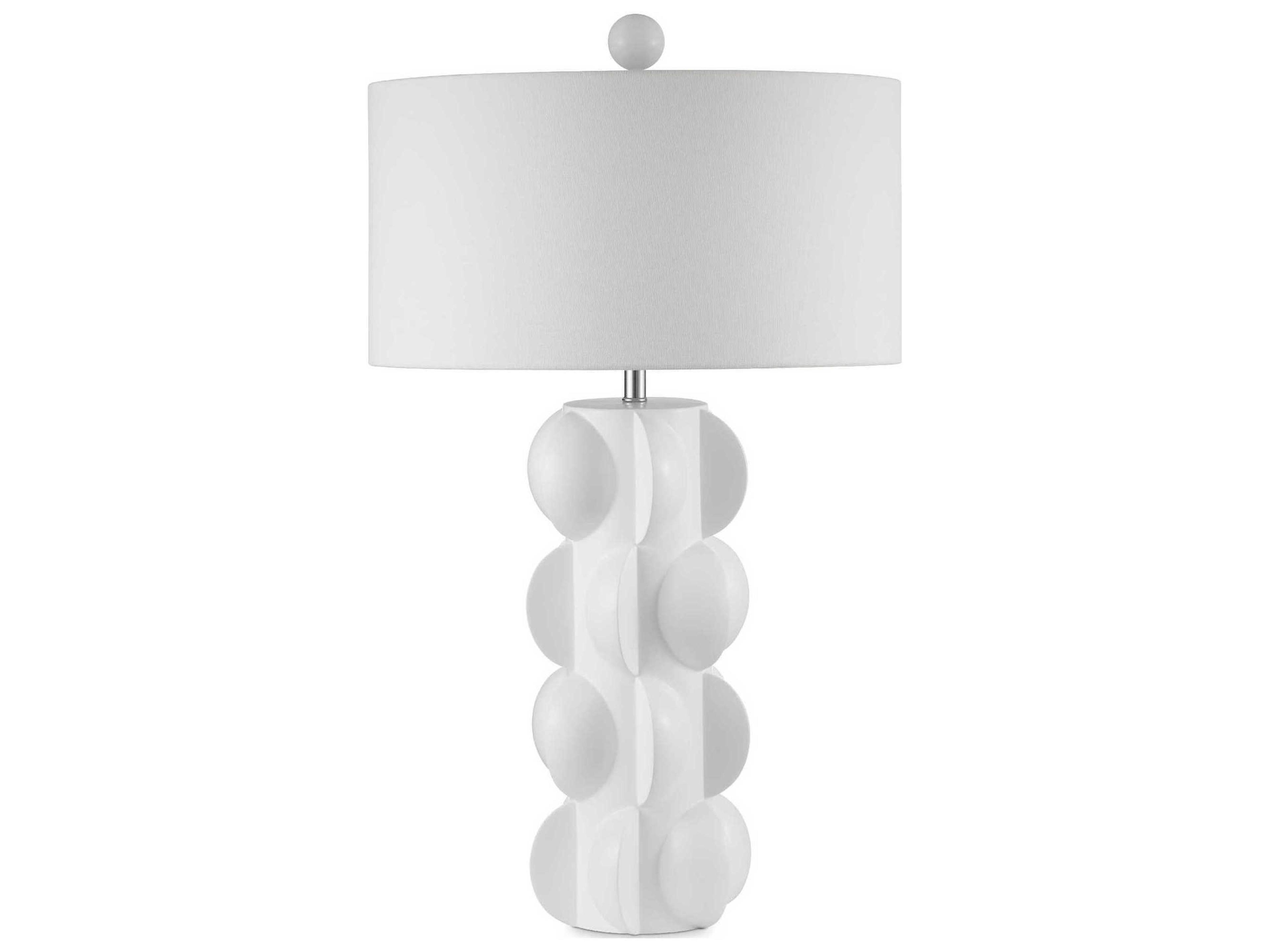 Currey & Company Salizzole White Linen Buffet Lamp