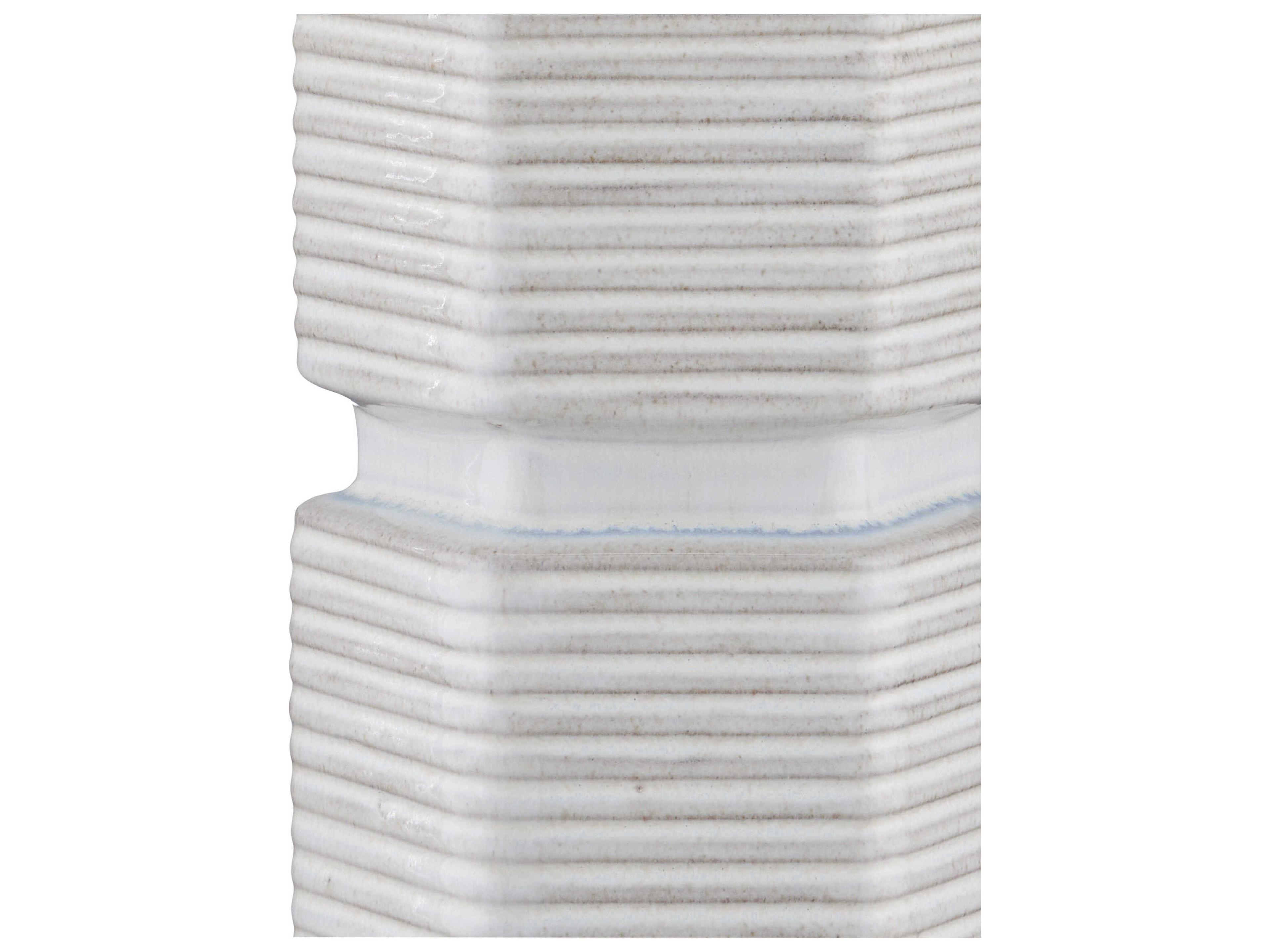 Currey & Company Glebe White Beige Blue Antique Brass Natural Linen Buffet Lamp