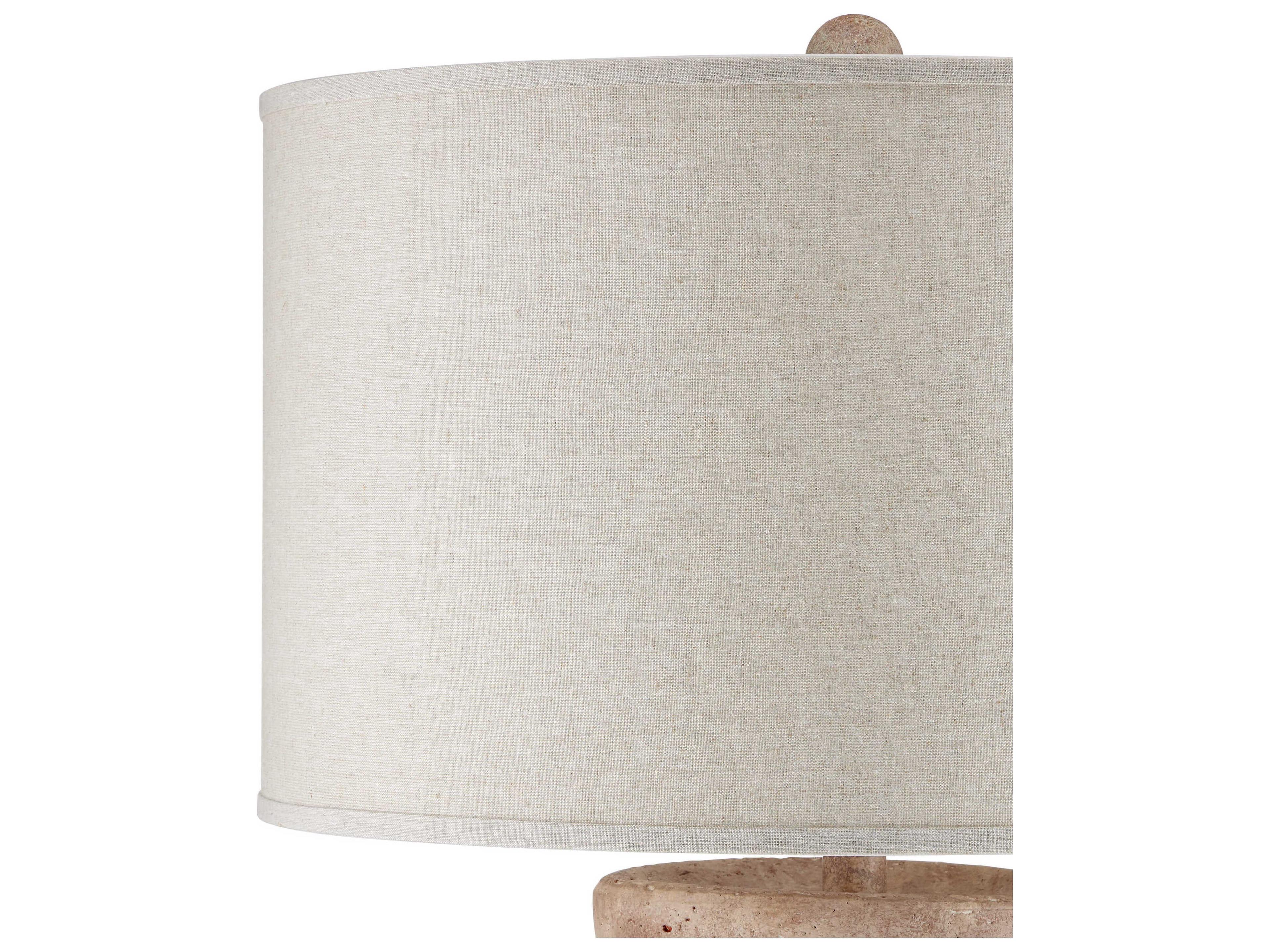 Currey & Company Pompeii Brownish Gray Tan Linen Buffet Lamp