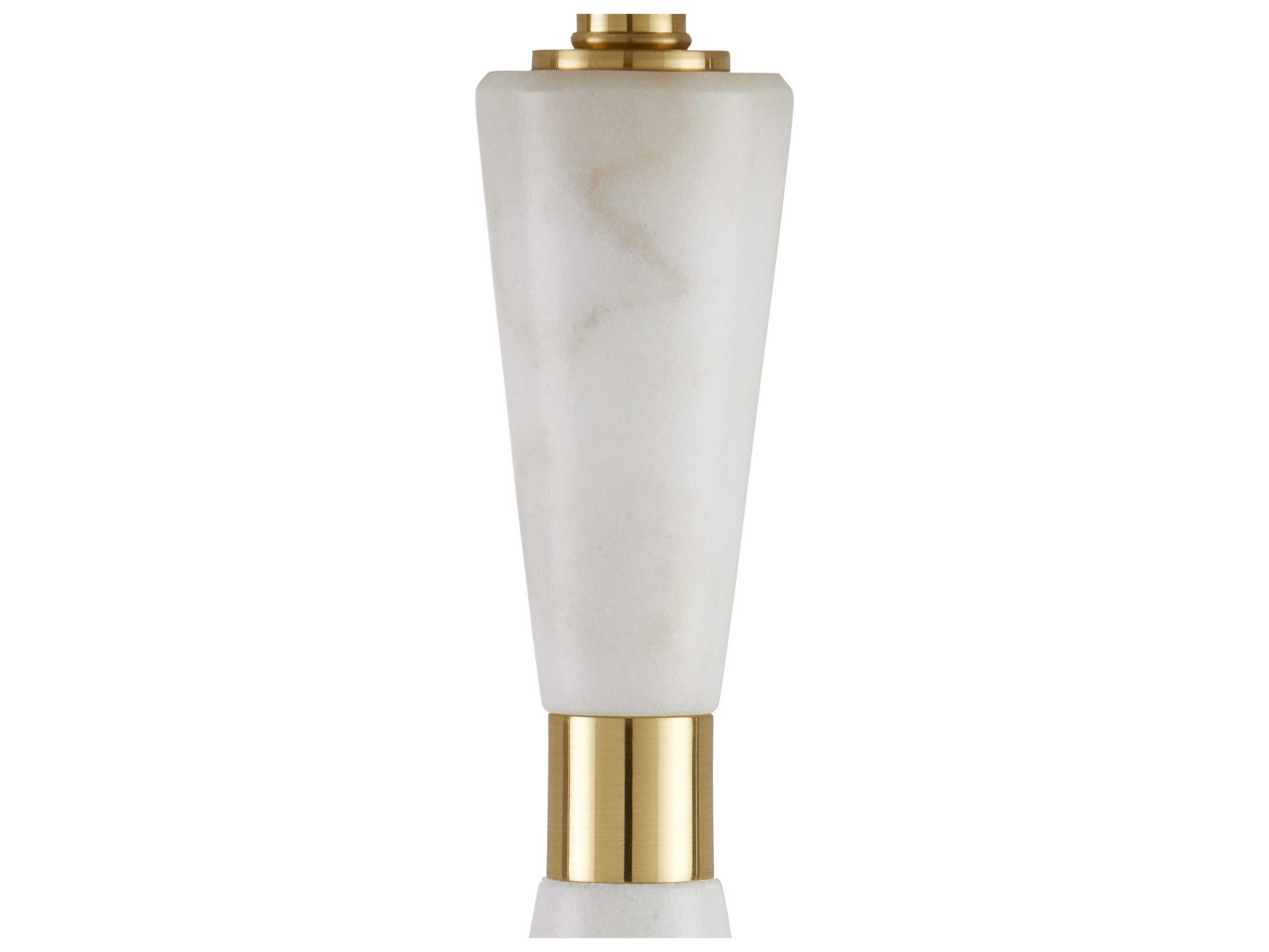 Currey & Company Edelmar White Clear Natural Brass Buffet Lamp