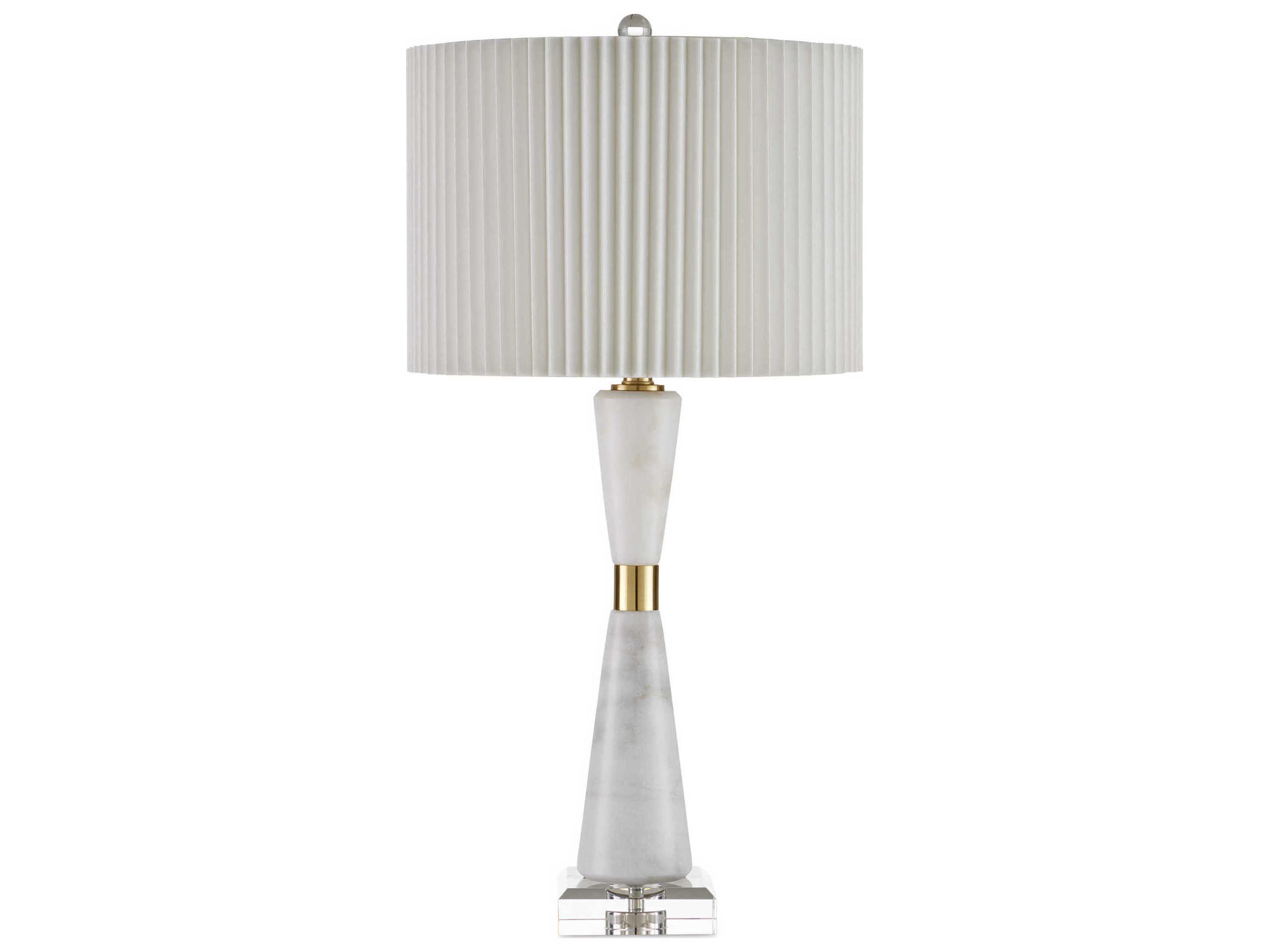Currey & Company Edelmar White Clear Natural Brass Buffet Lamp