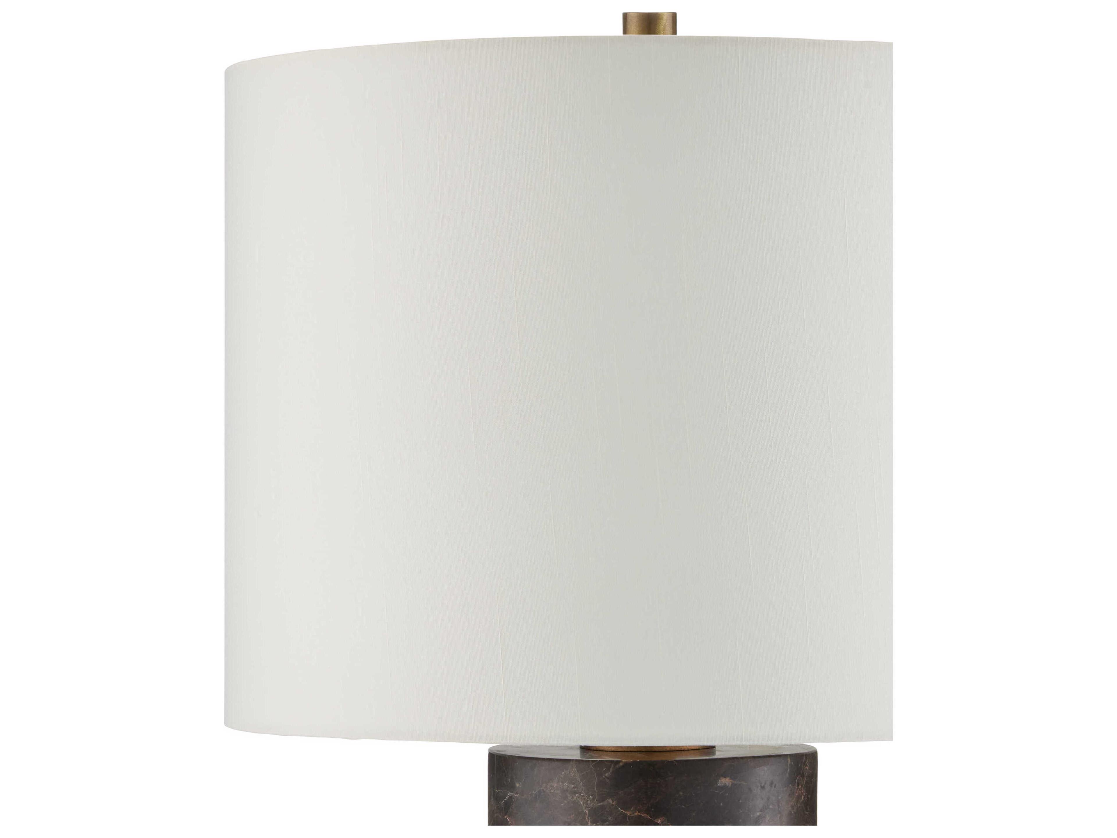 Currey & Company Vespera Coffee Brown Antique Brass Light Eggshell Shantung Buffet Lamp