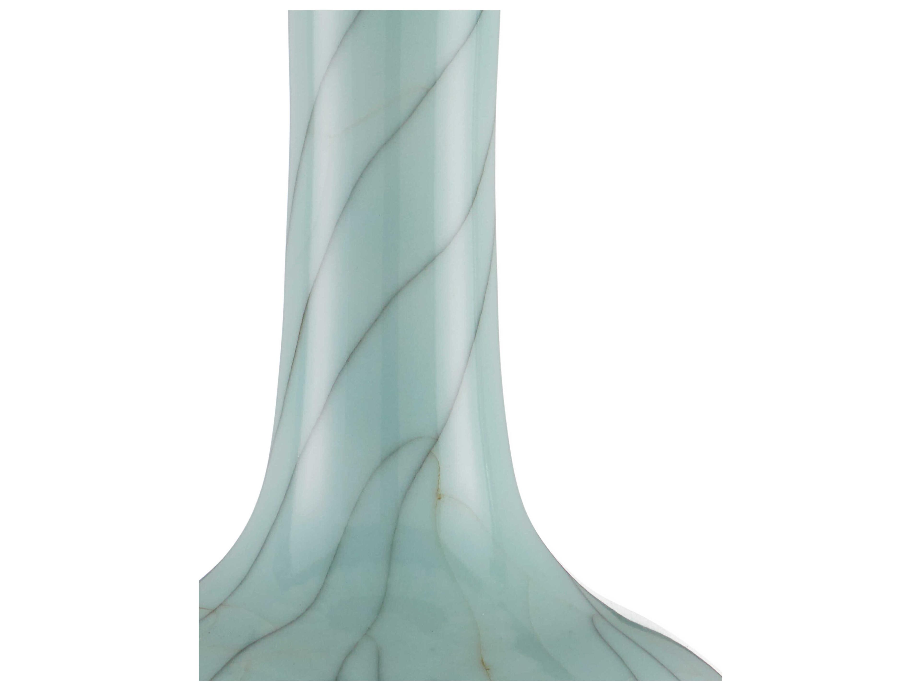 Currey & Company Celadon Crackle Clear Antique Brass Blue Buffet Lamp