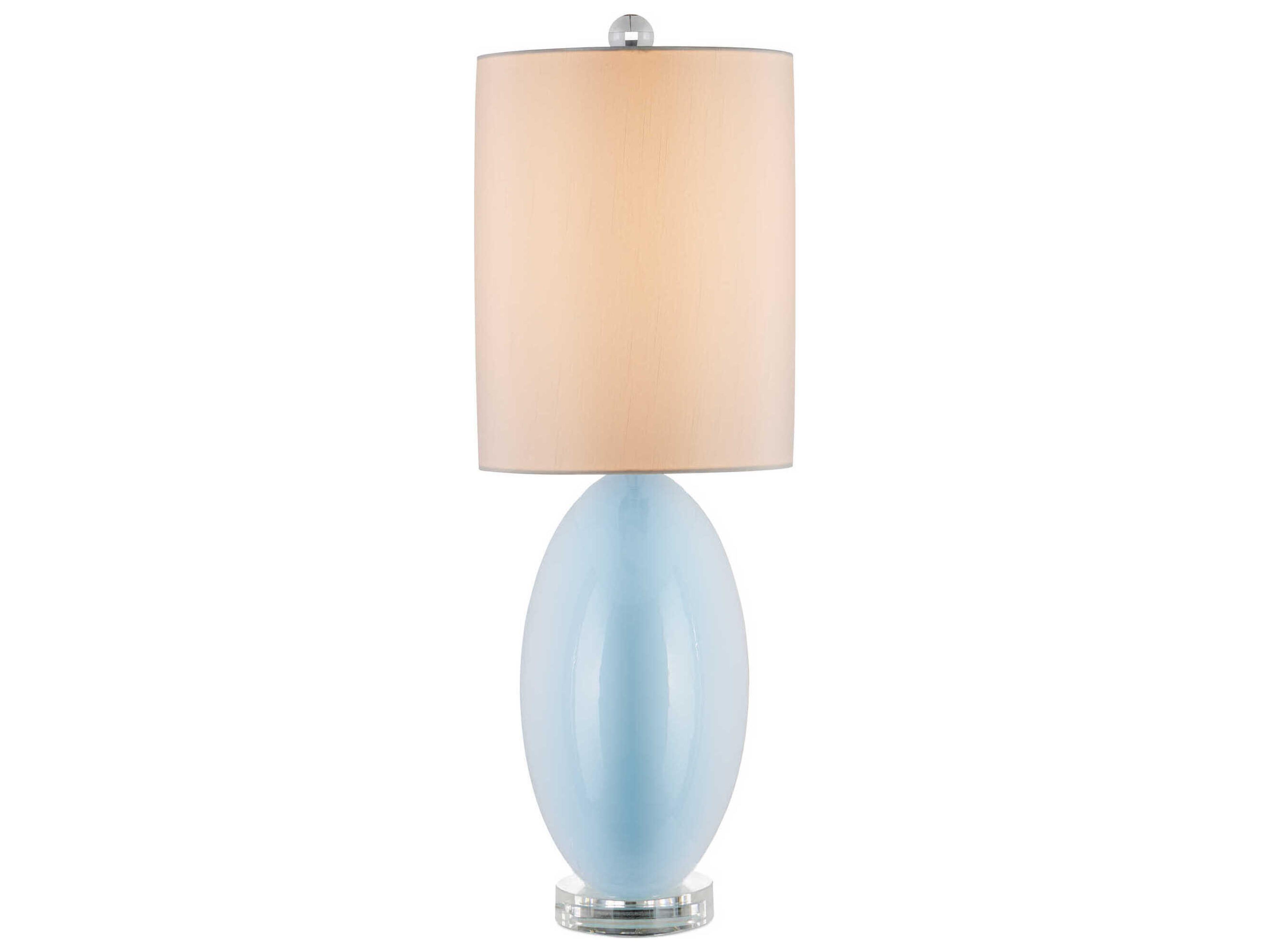 Currey & Company Laconia Light Blue Clear Polished Nickel Buffet Lamp