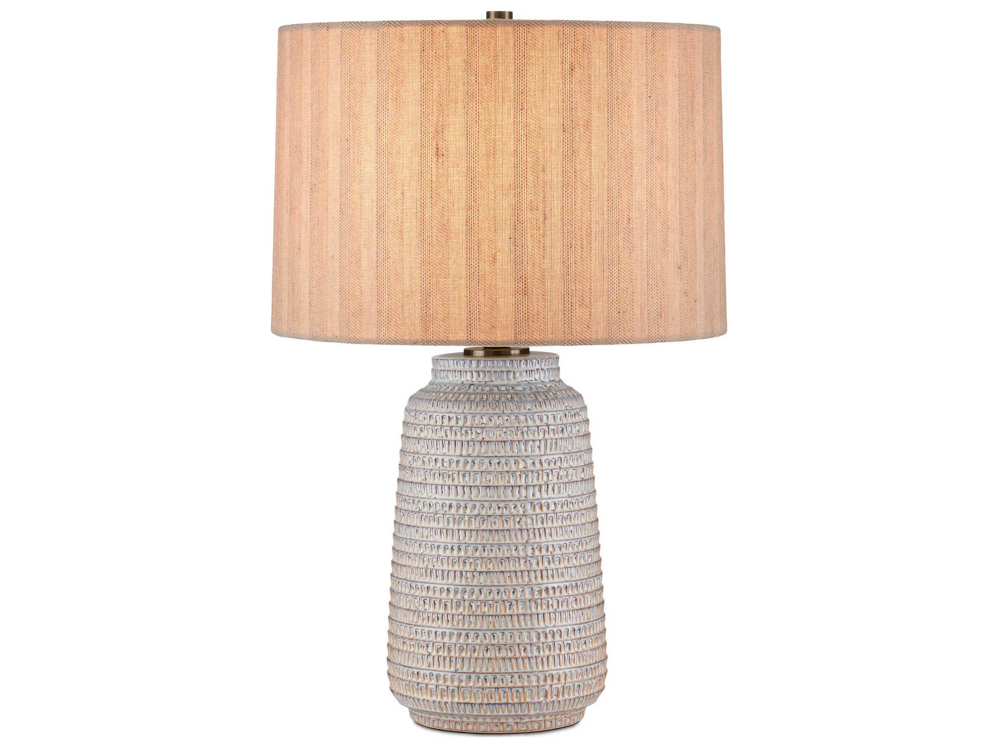 Currey & Company Owen Natural Textured Linen Brown Buffet Lamp