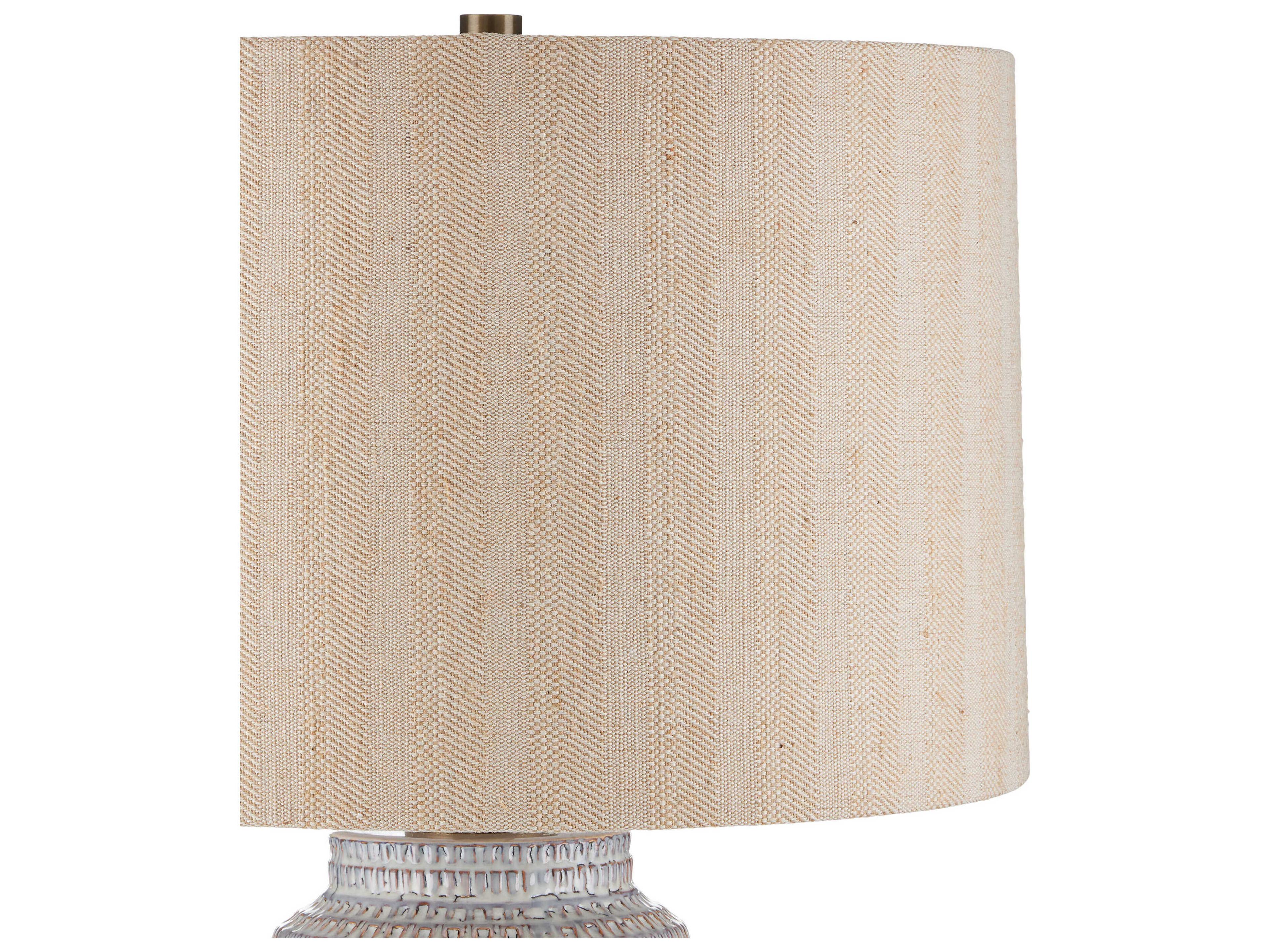 Currey & Company Owen Natural Textured Linen Brown Buffet Lamp