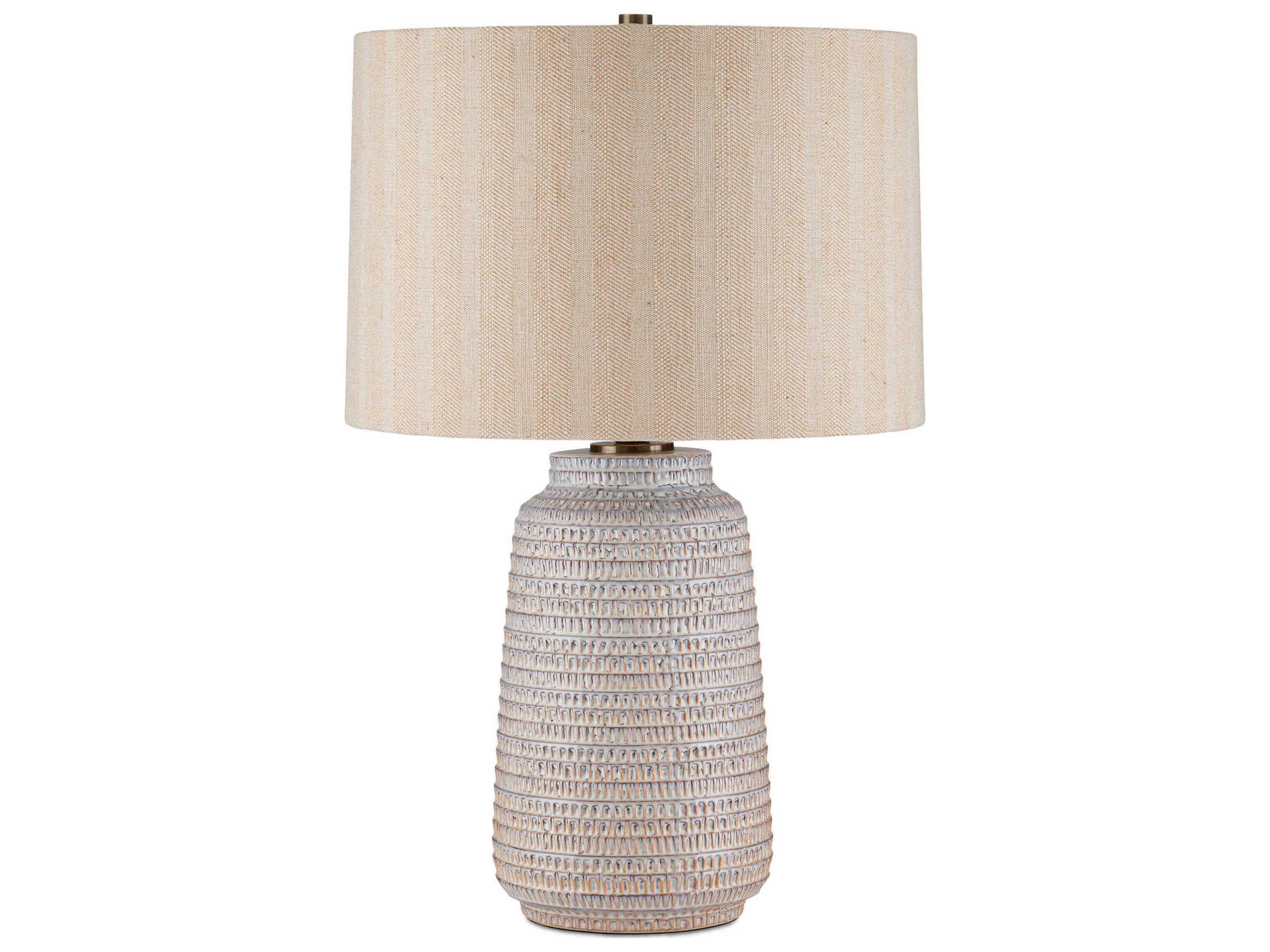 Currey & Company Owen Natural Textured Linen Brown Buffet Lamp