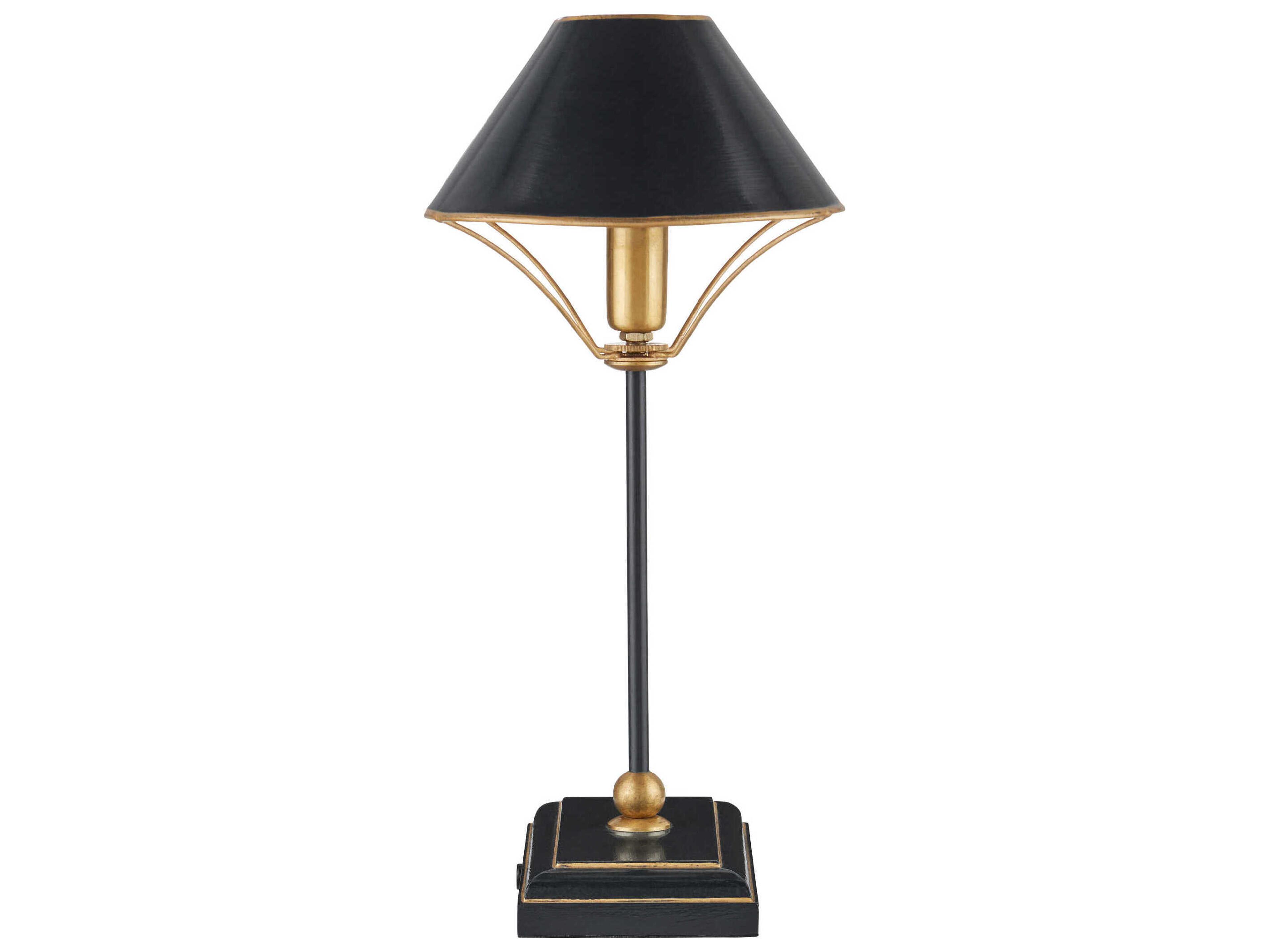 Currey & Company Daphne Black Antique Gold Metal Traditional Table Lamp