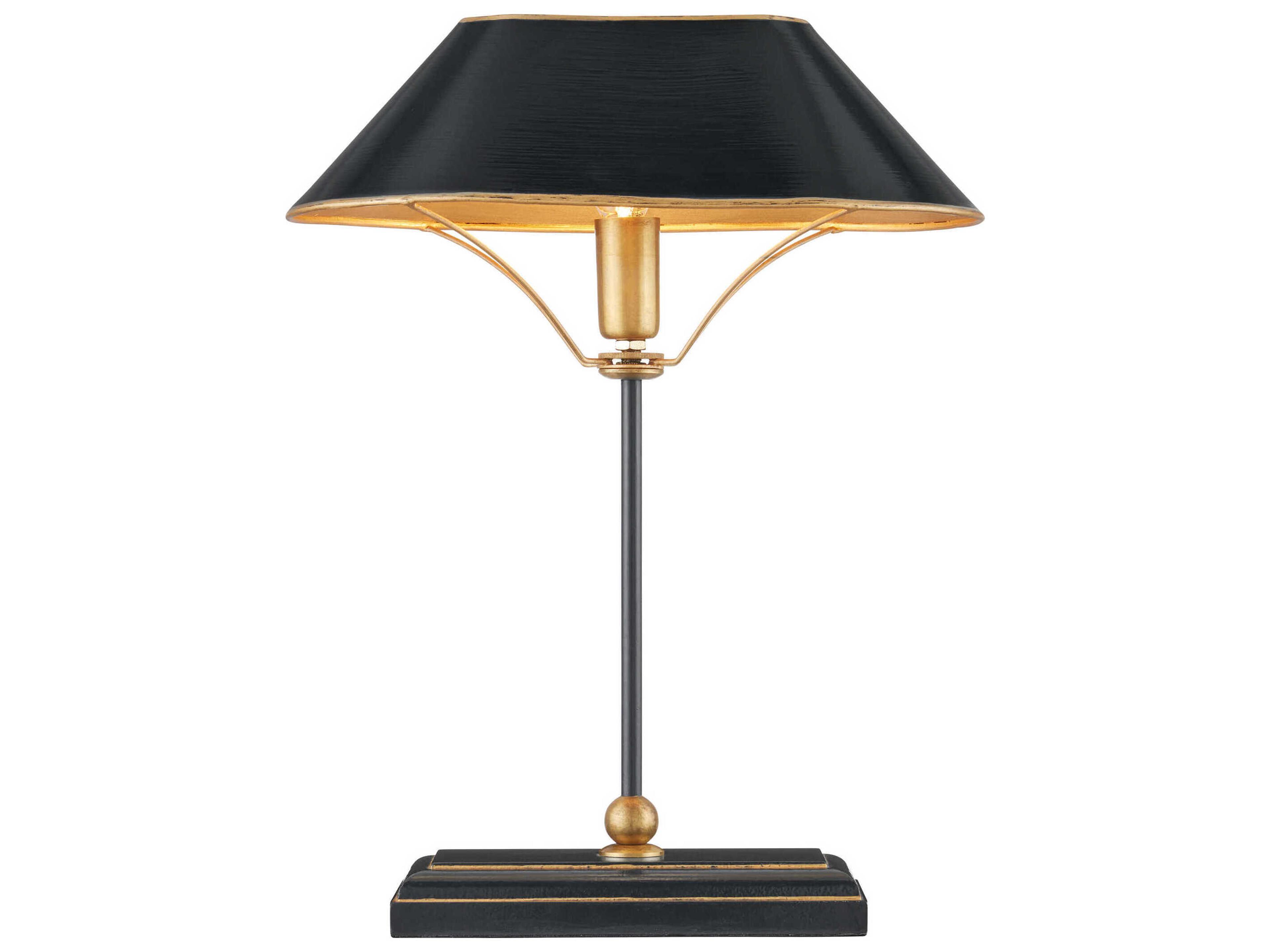 Currey & Company Daphne Black Antique Gold Metal Traditional Table Lamp