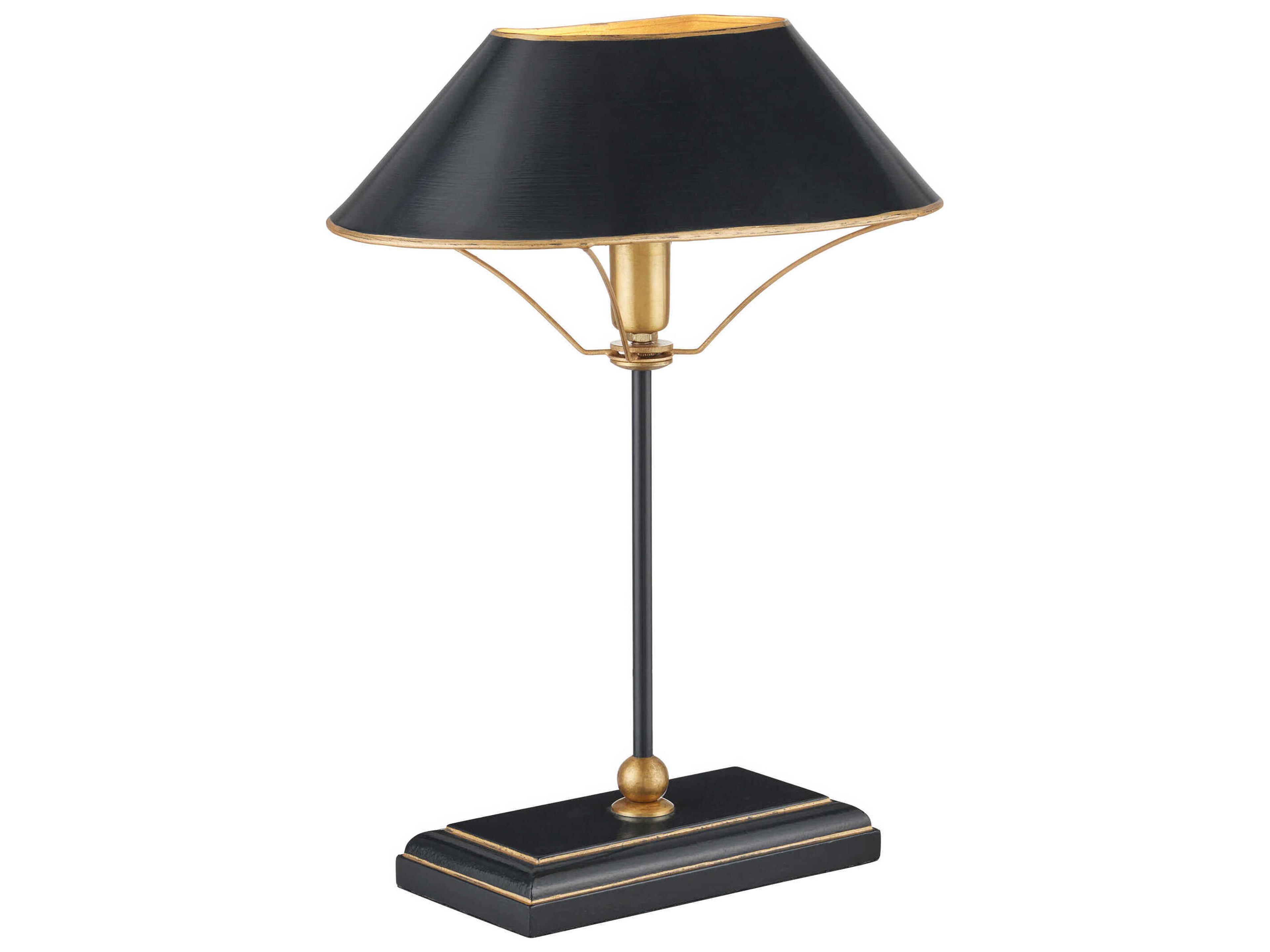 Currey & Company Daphne Black Antique Gold Metal Traditional Table Lamp