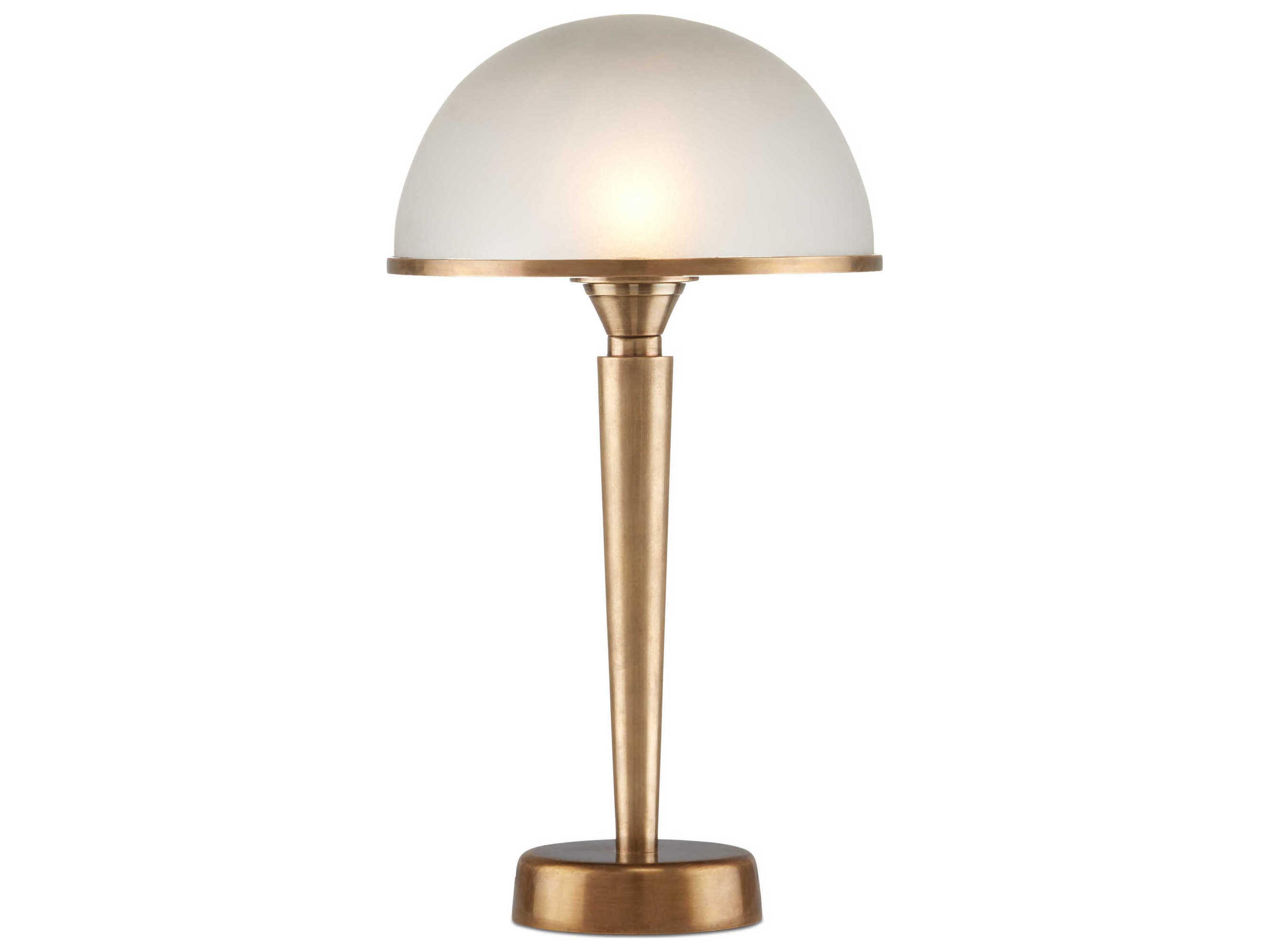 Gatsby Table Lamp in Antique Brass and Frosted Glass