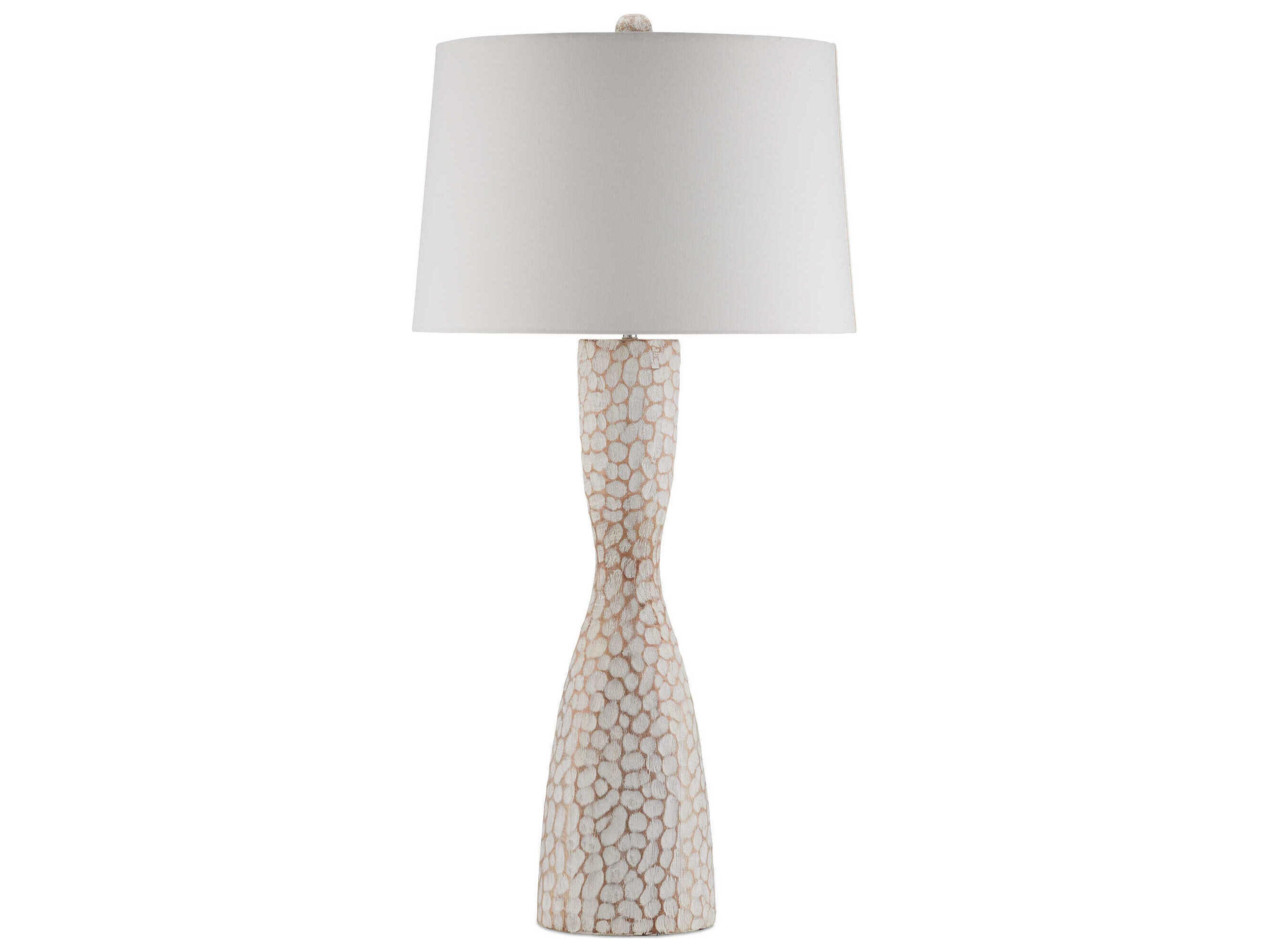 Currey & Company Edwell Whitewash Light Beige Linen Buffet Lamp