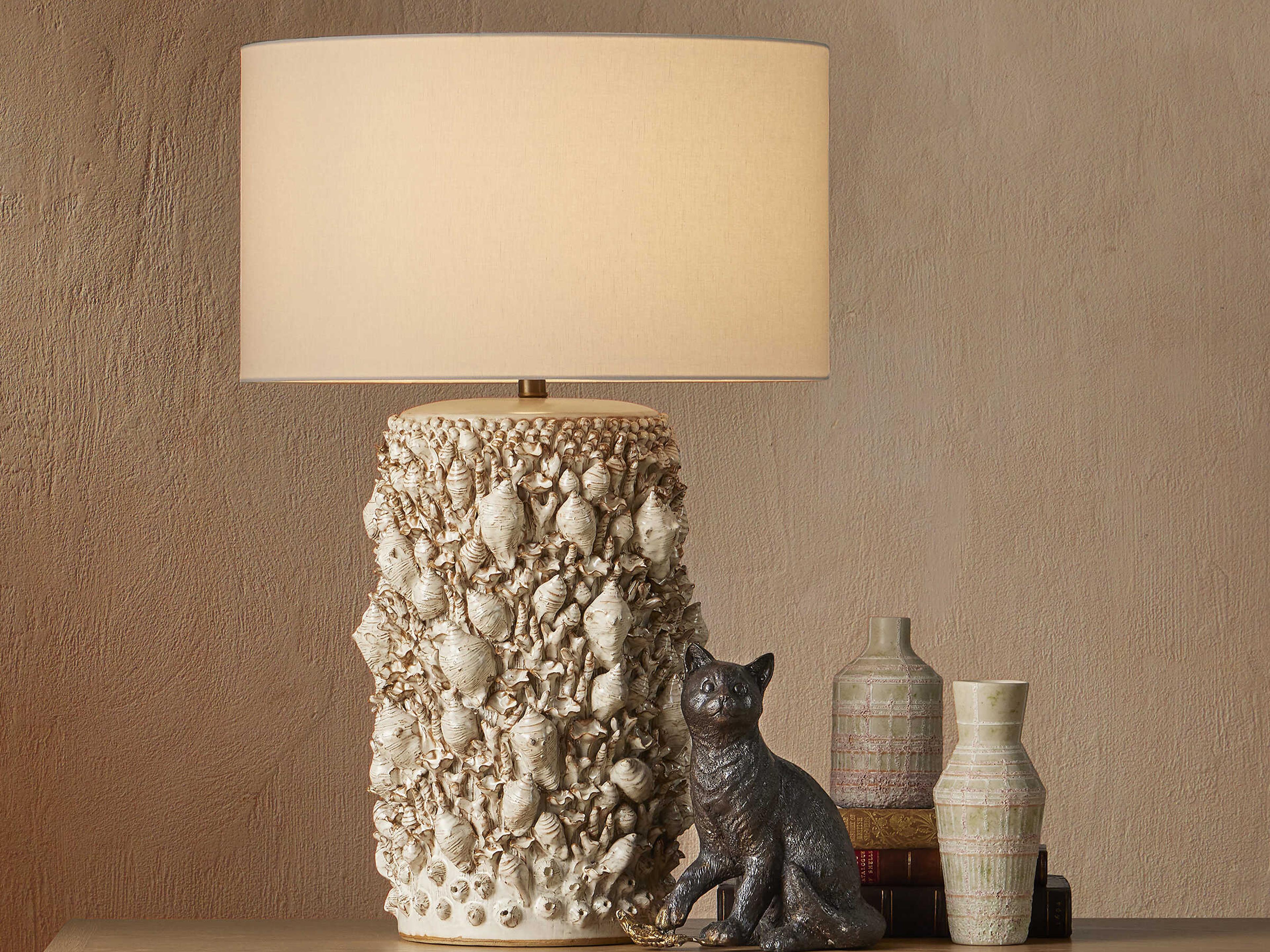 Currey & Company Corfu Milky White Buffet Lamp