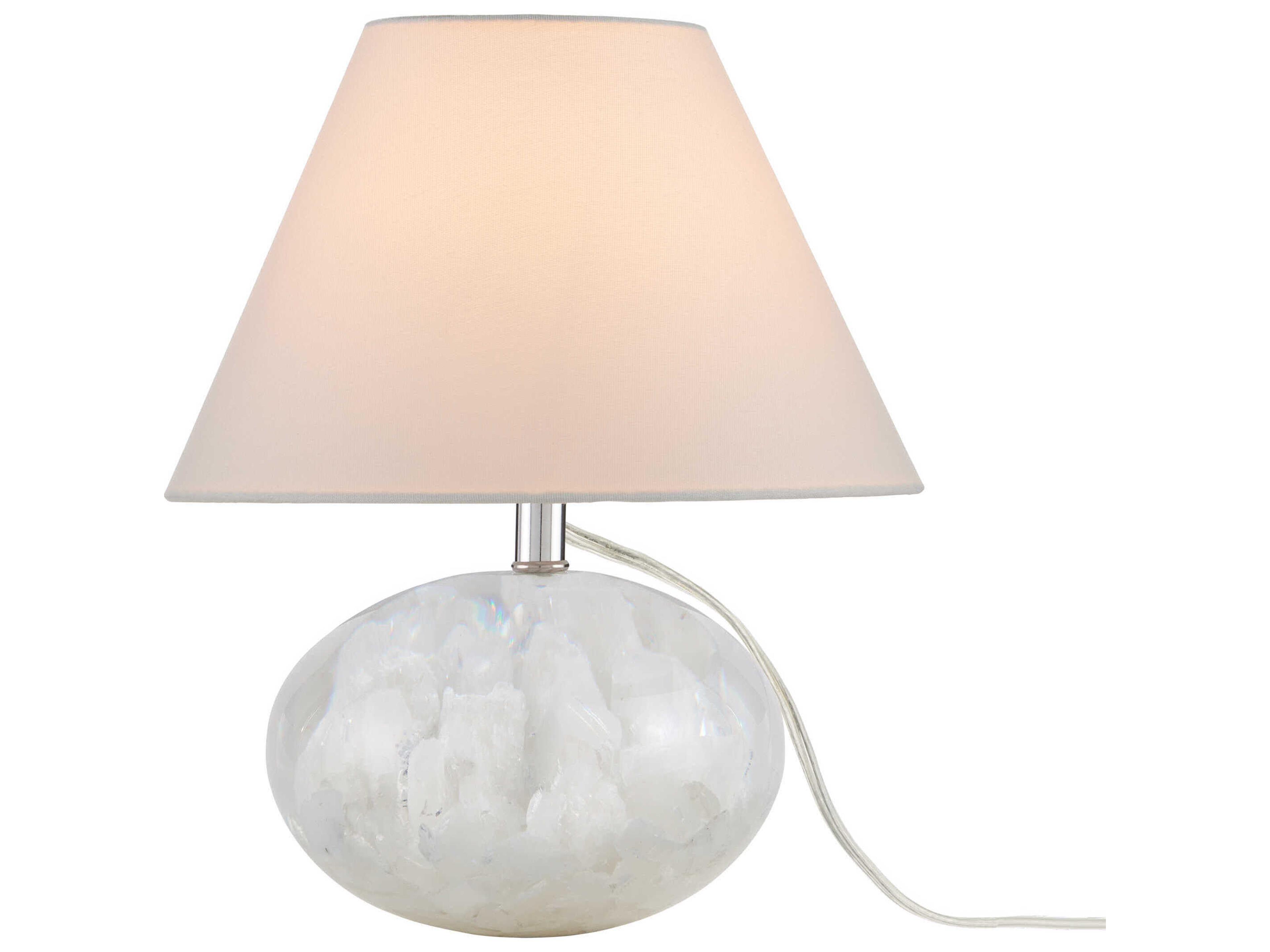 Currey & Company Odette Clear White Linen Table Lamp