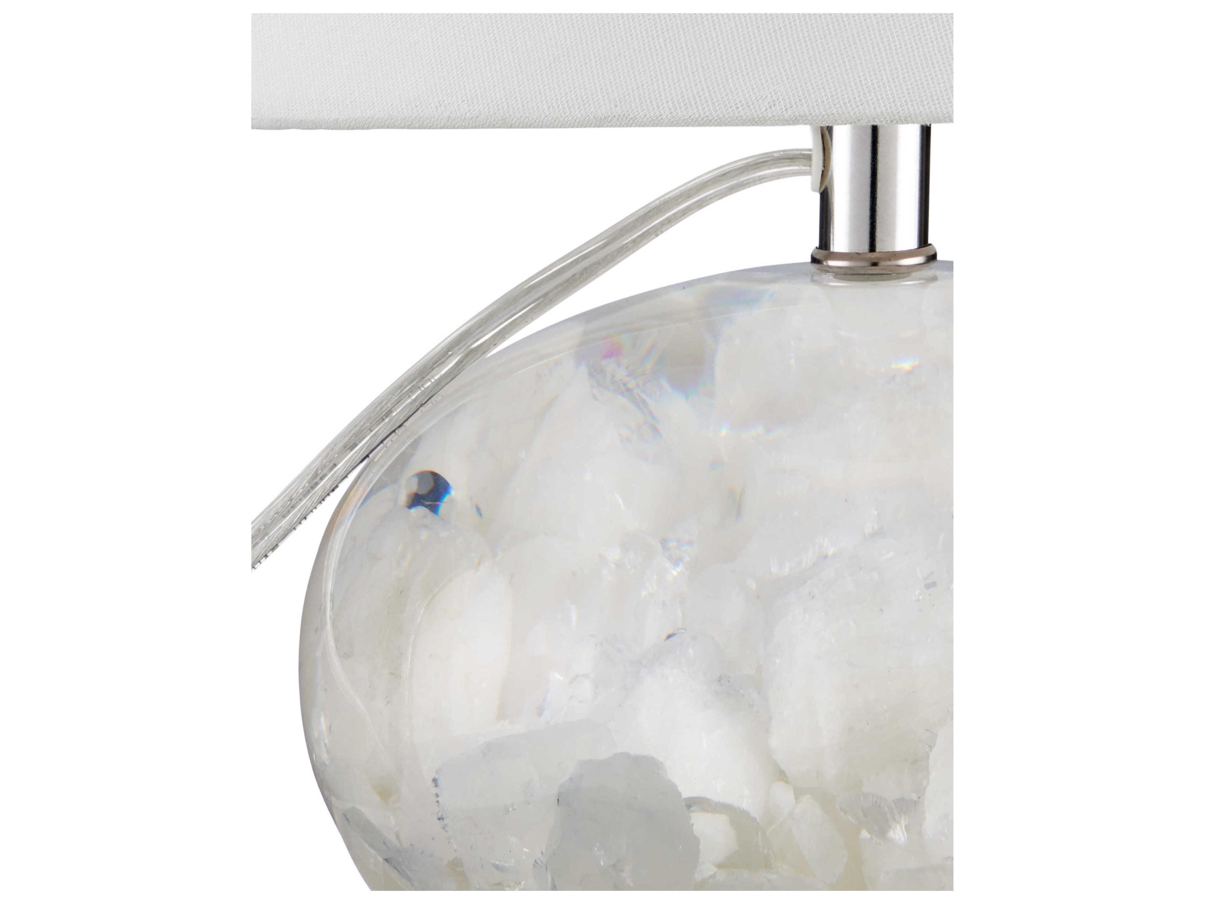 Currey & Company Odette Clear White Linen Table Lamp