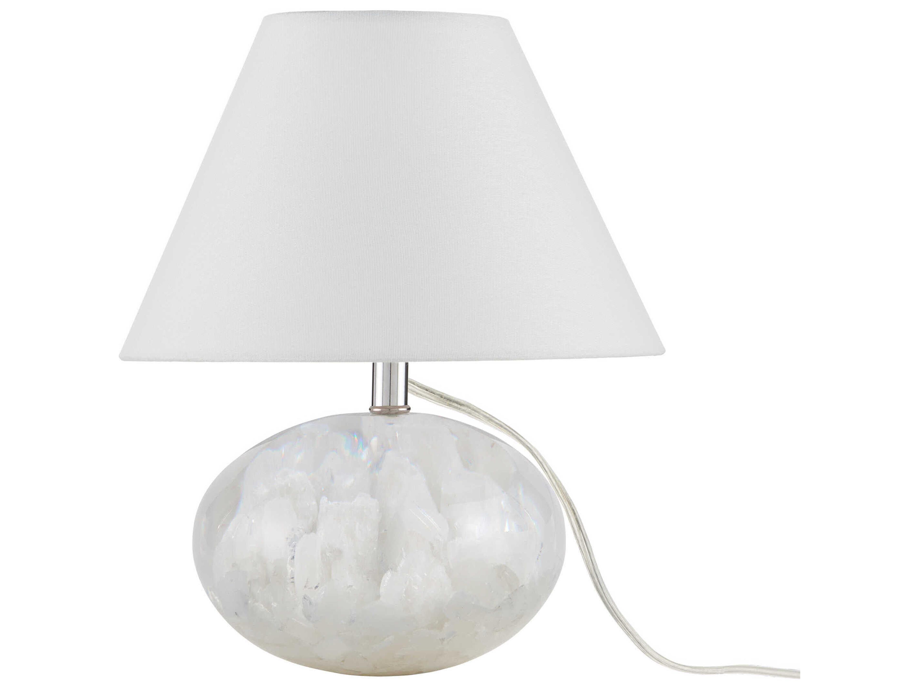 Currey & Company Odette Clear White Linen Table Lamp