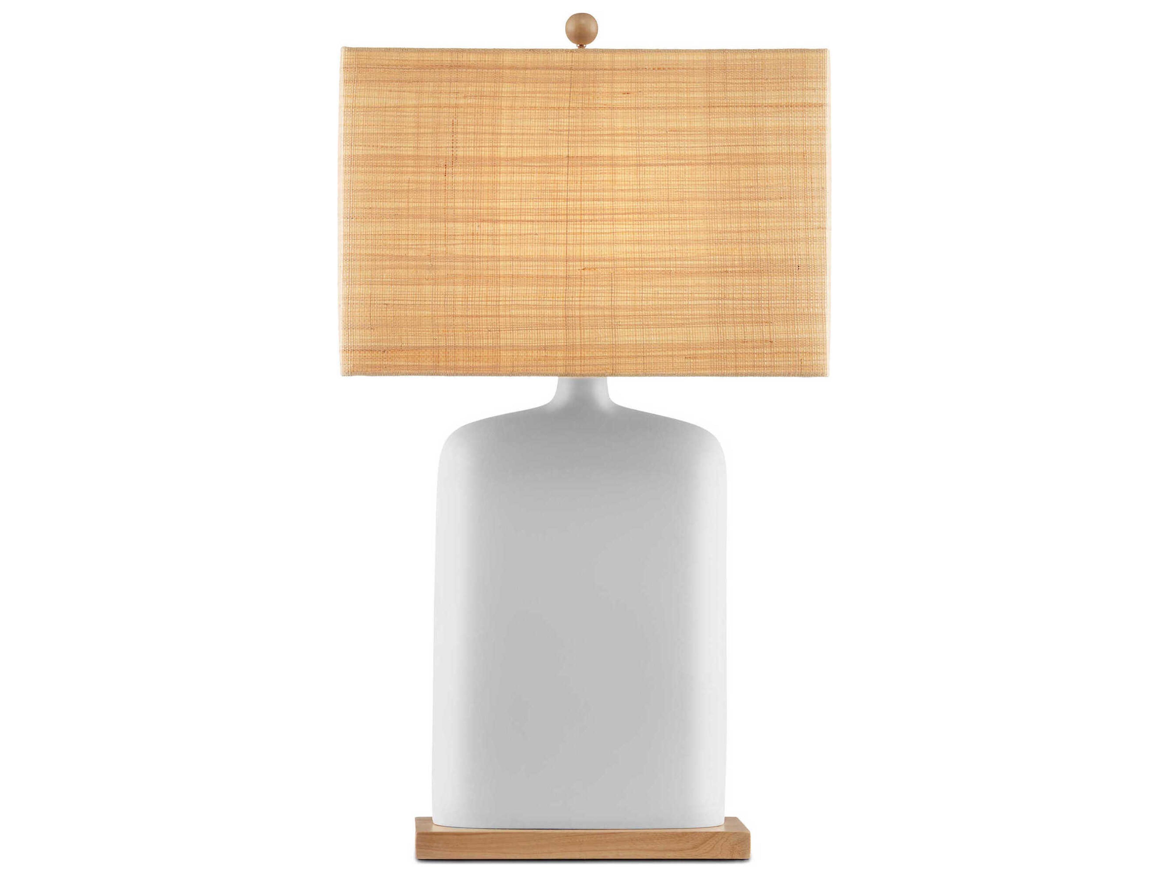 Currey & Company Musing White Natural Grasscloth Buffet Lamp
