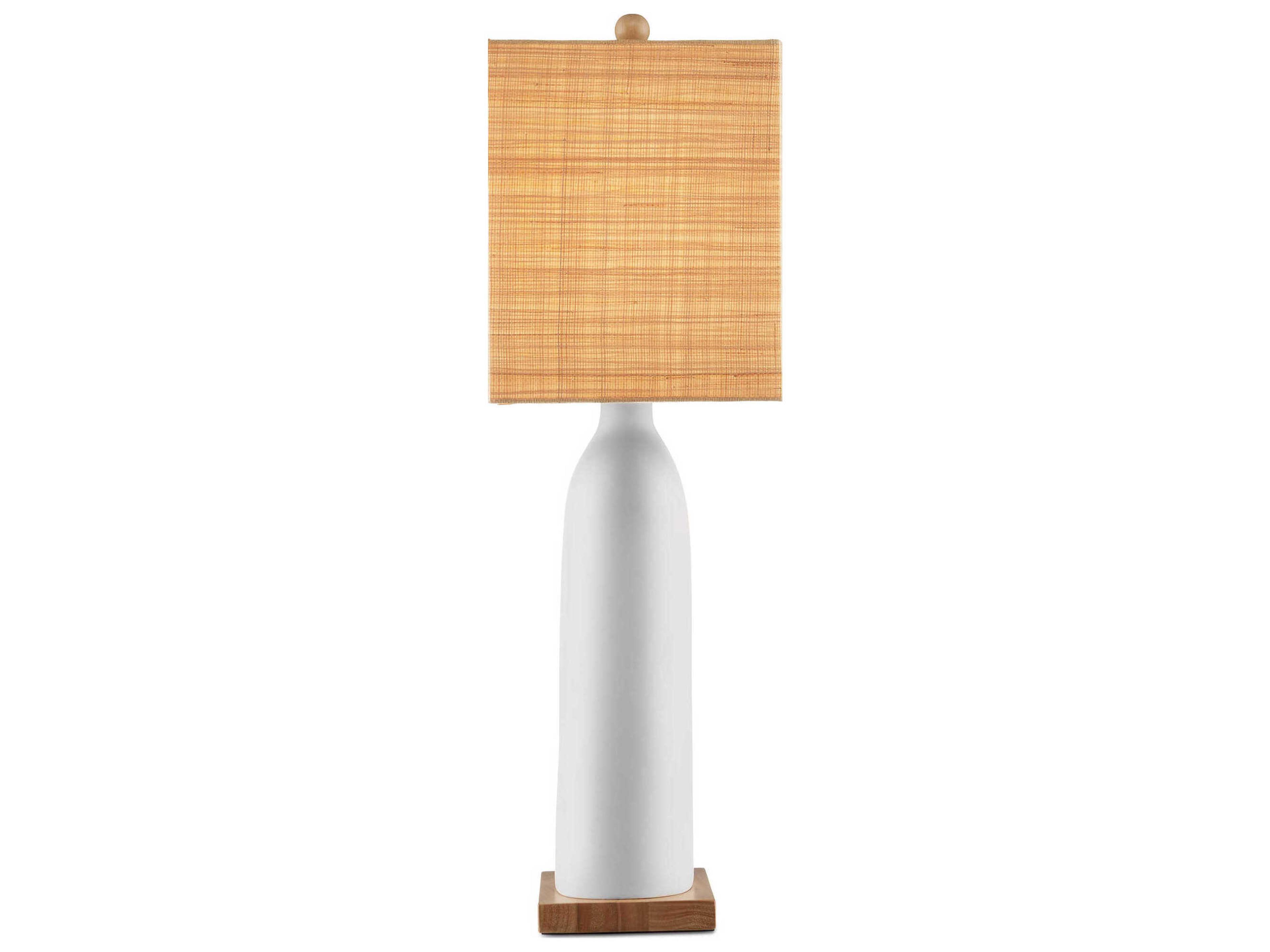 Currey & Company Musing White Natural Grasscloth Buffet Lamp