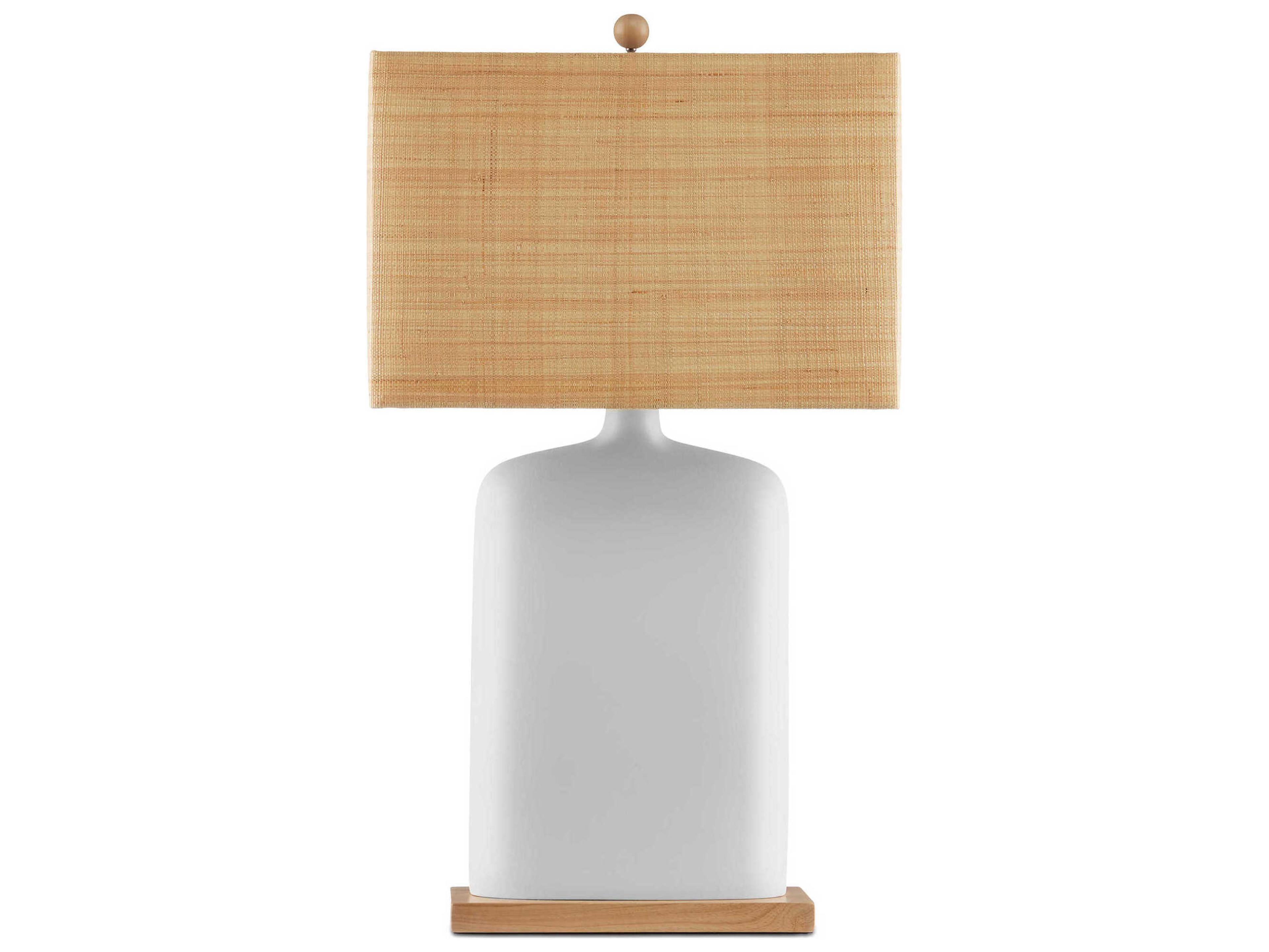 Currey & Company Musing White Natural Grasscloth Buffet Lamp
