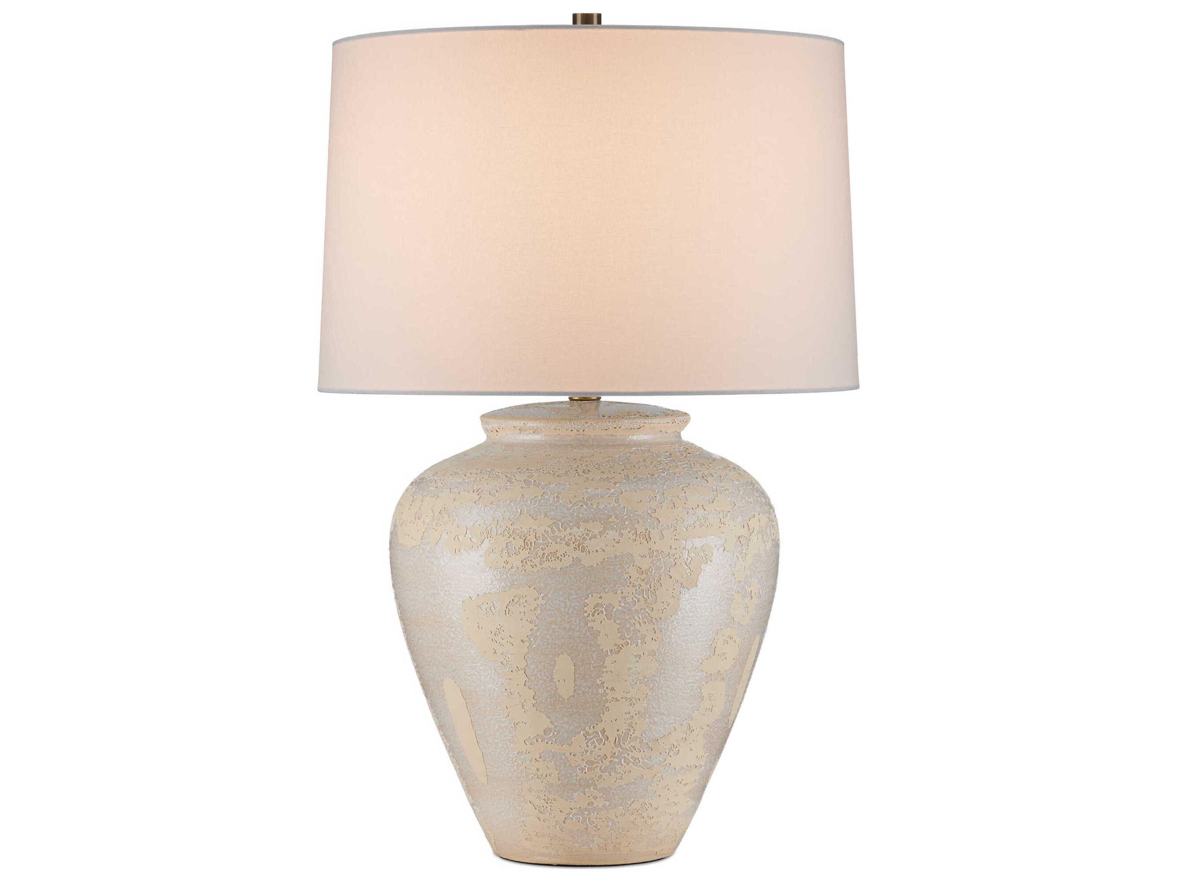 Currey & Company Mimi Ivory White Linen Buffet Lamp