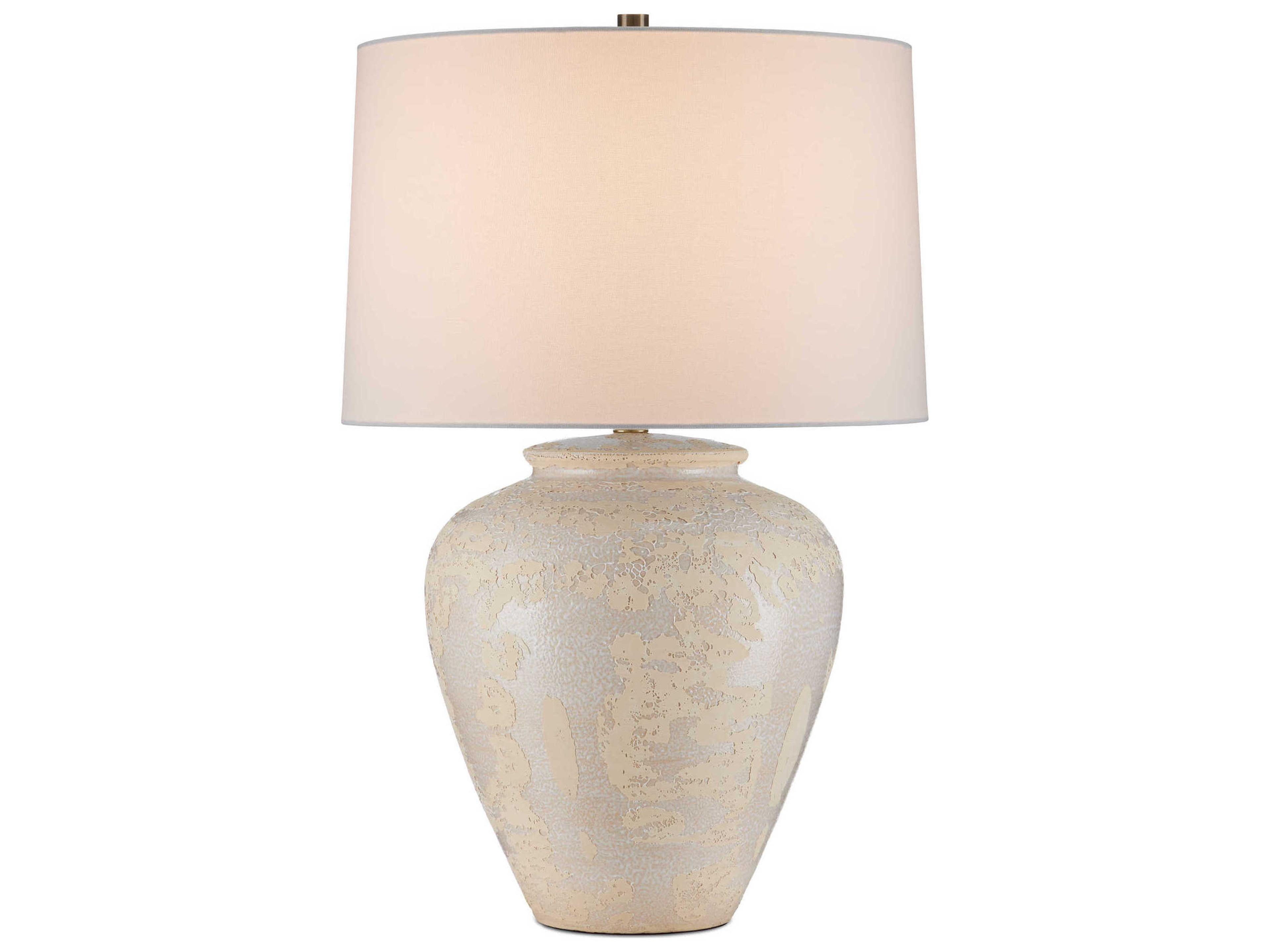 Currey & Company Mimi Ivory White Linen Buffet Lamp