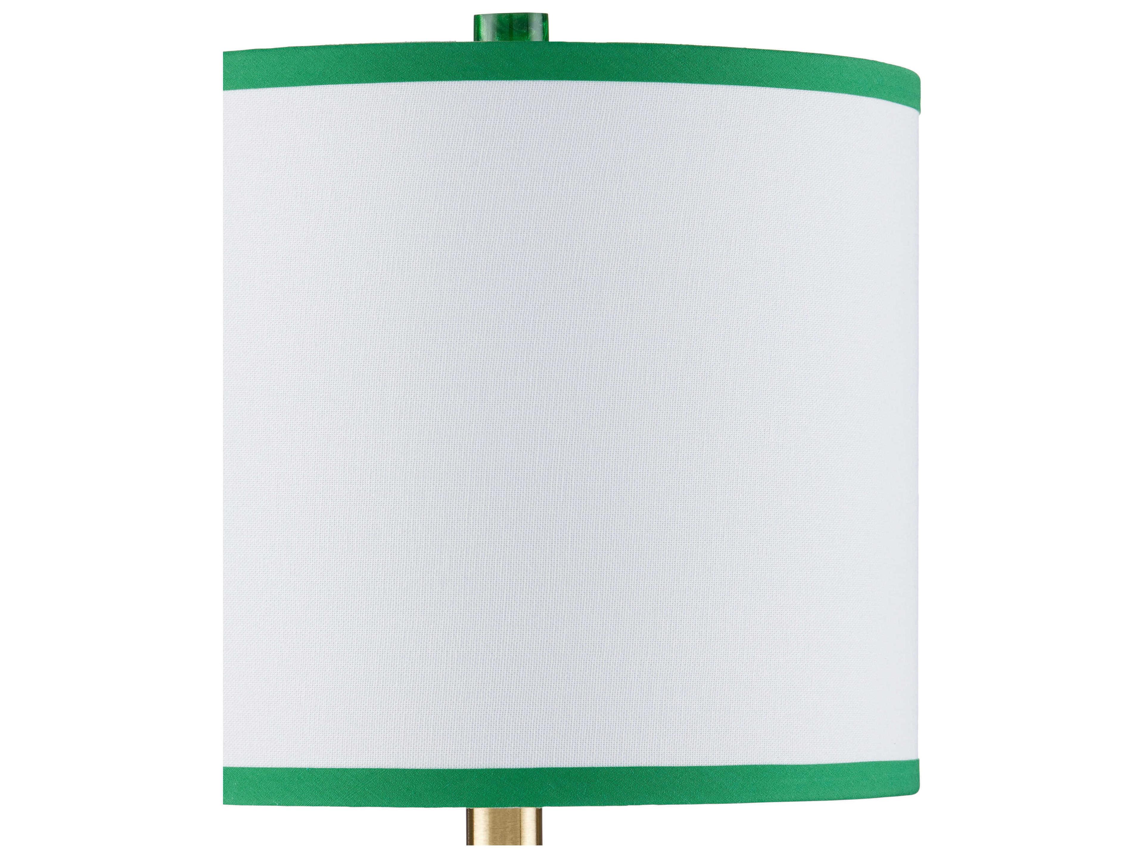 Currey & Company Beryl Subtle Shimmer Green White Linen Trim Table Lamp