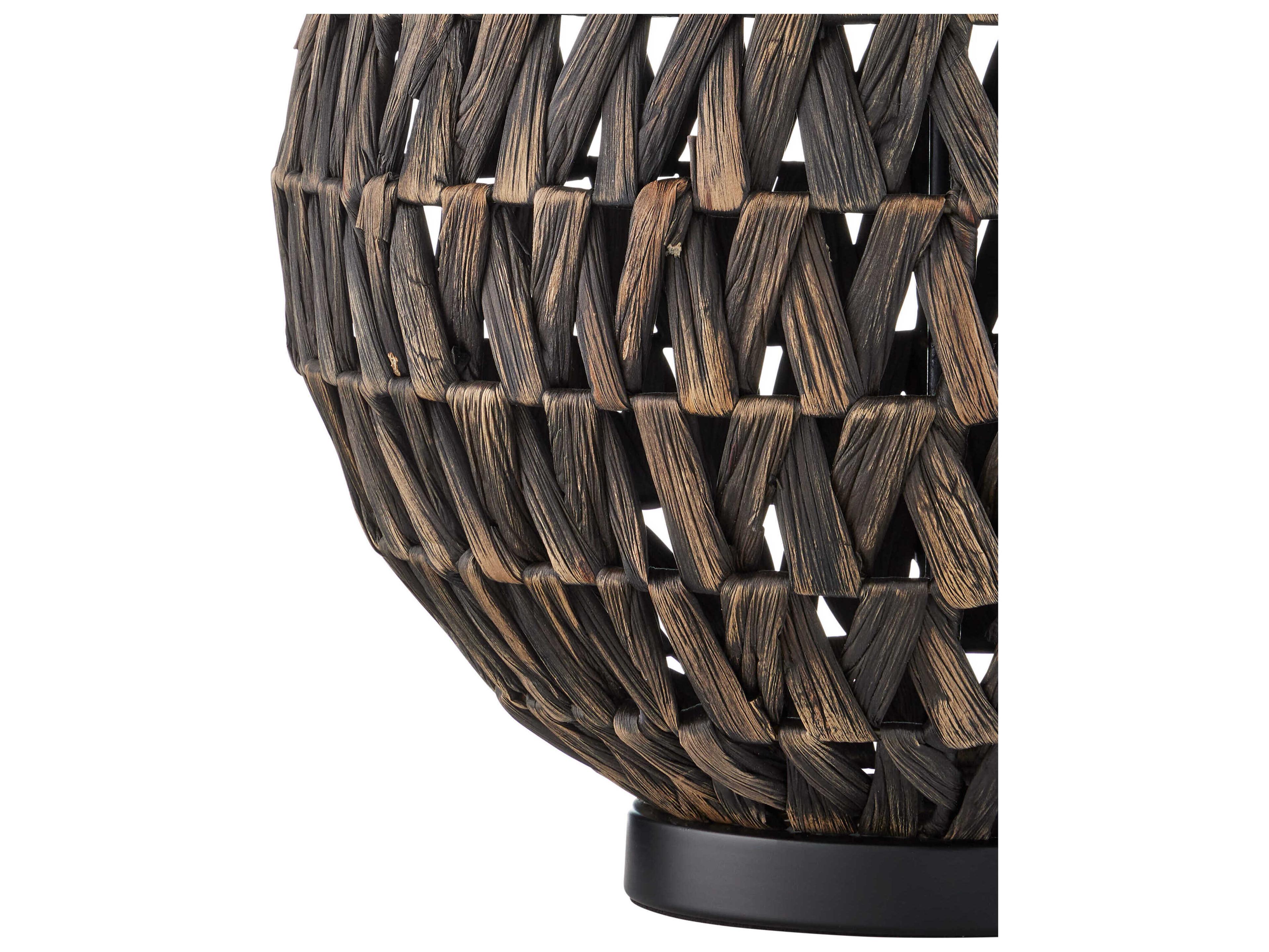 Currey & Company Casimer Black Natural Linen Buffet Lamp