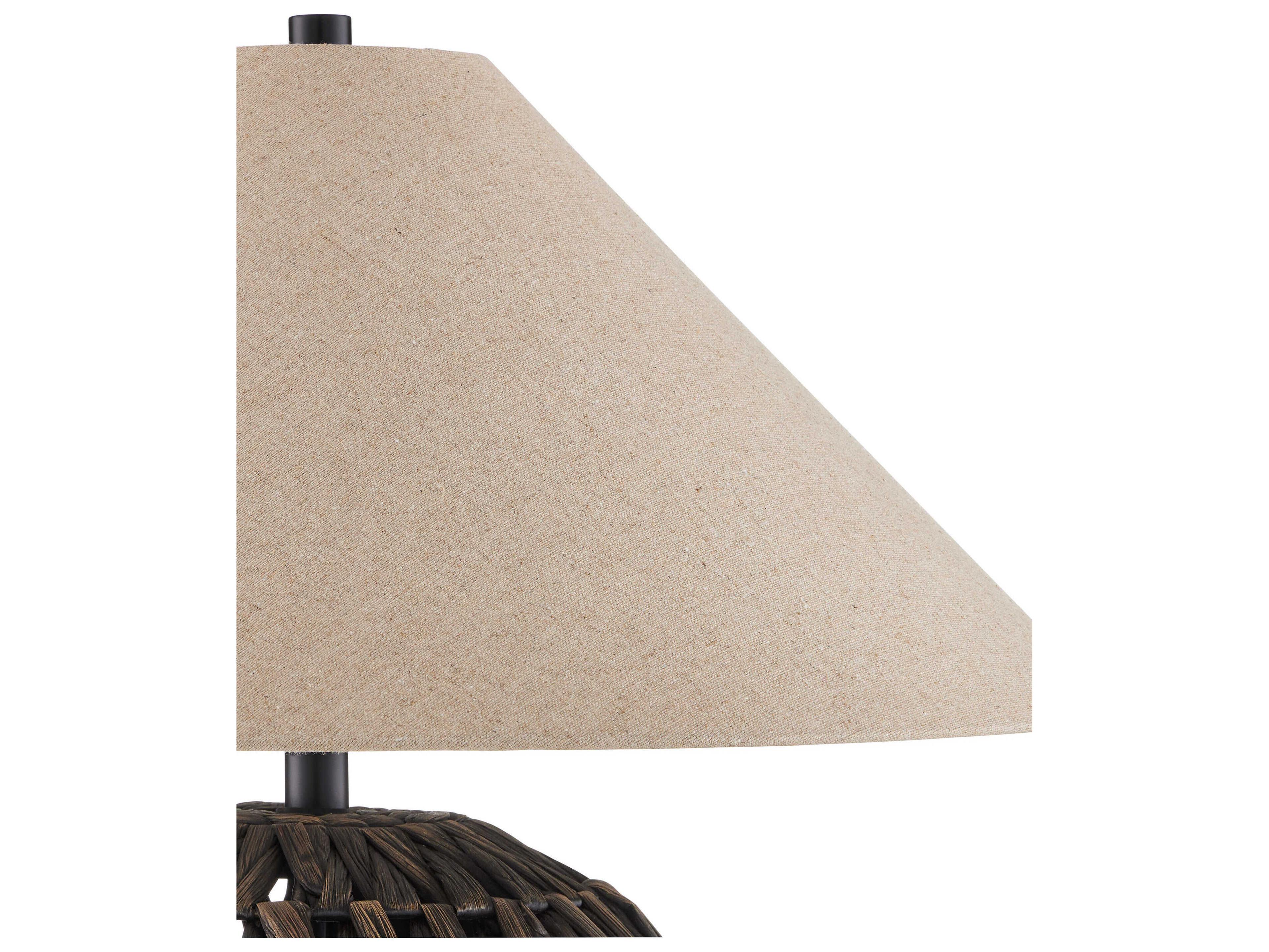 Currey & Company Casimer Black Natural Linen Buffet Lamp