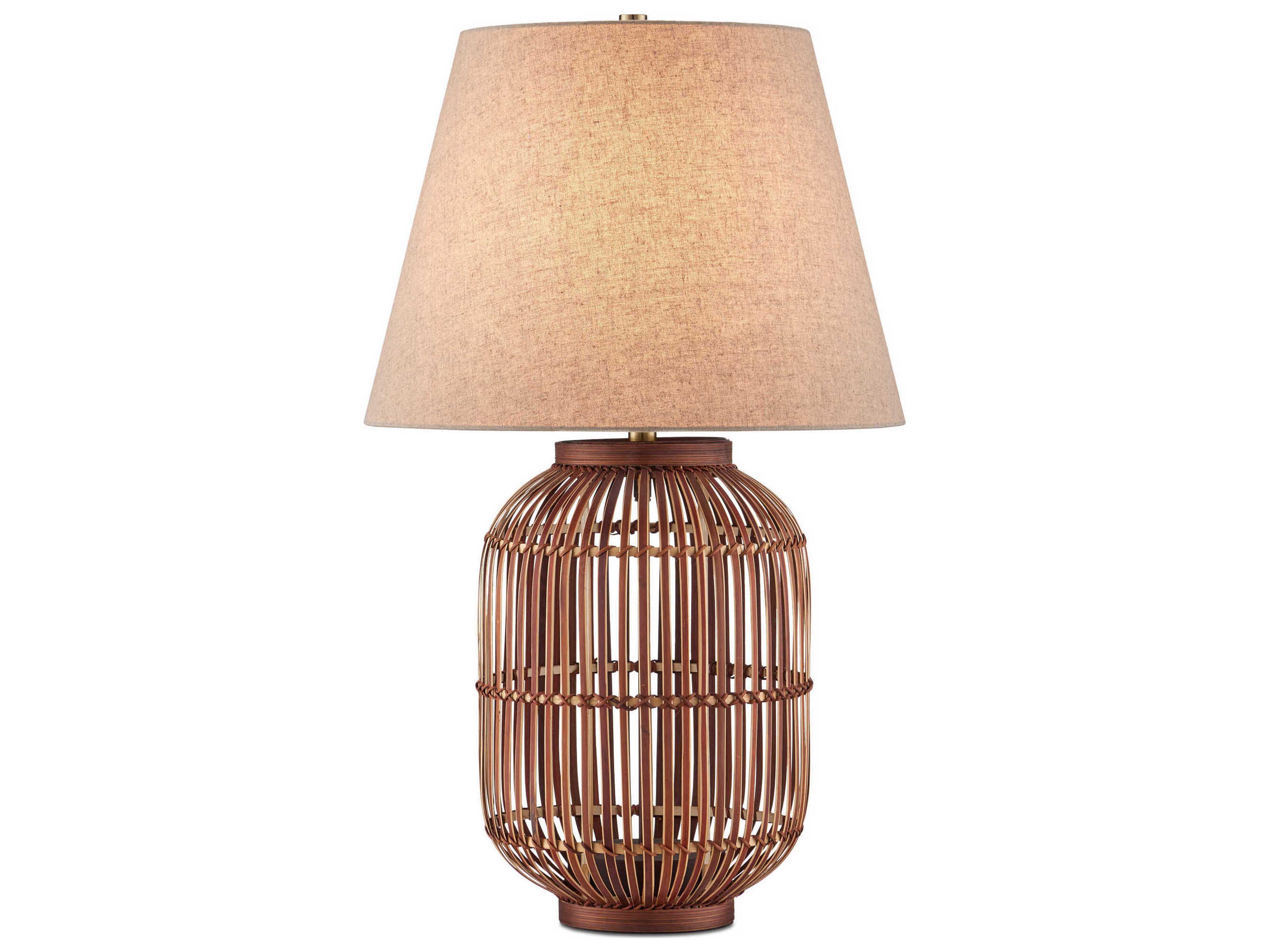 Cyrus Natural Linen Brown Buffet Lamp