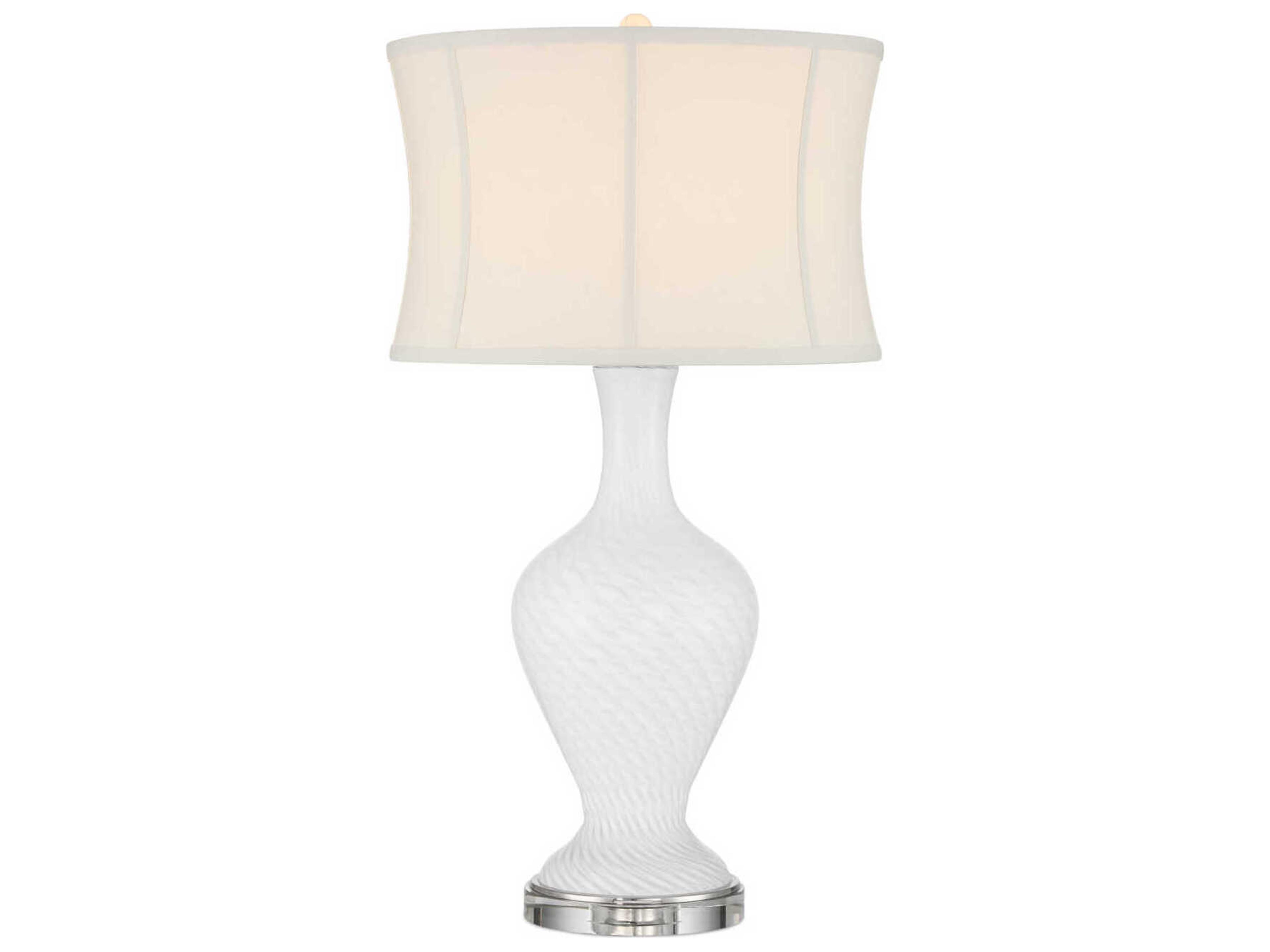 Currey & Company Zeta White Clear Buffet Lamp