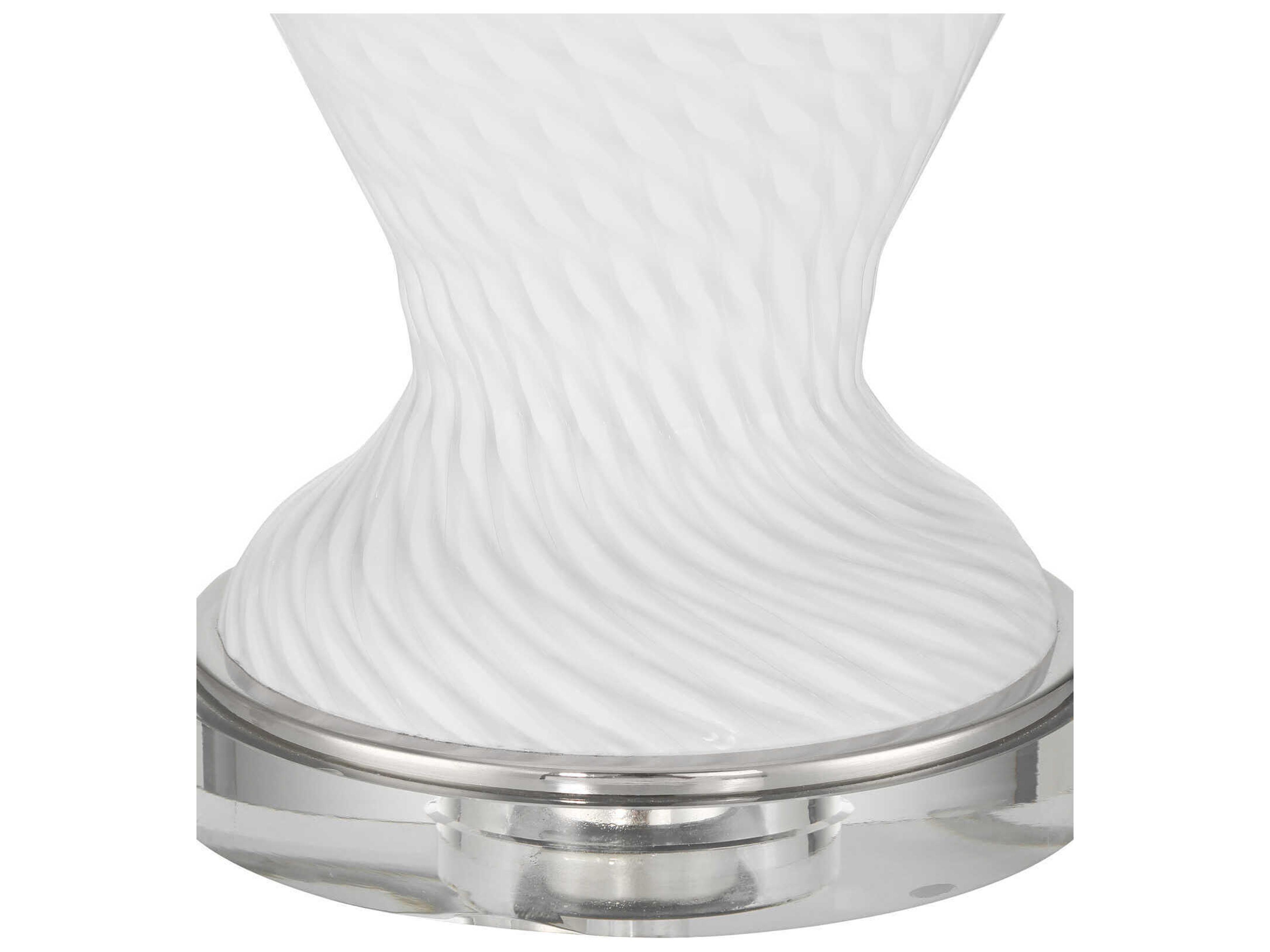 Currey & Company Zeta White Clear Buffet Lamp