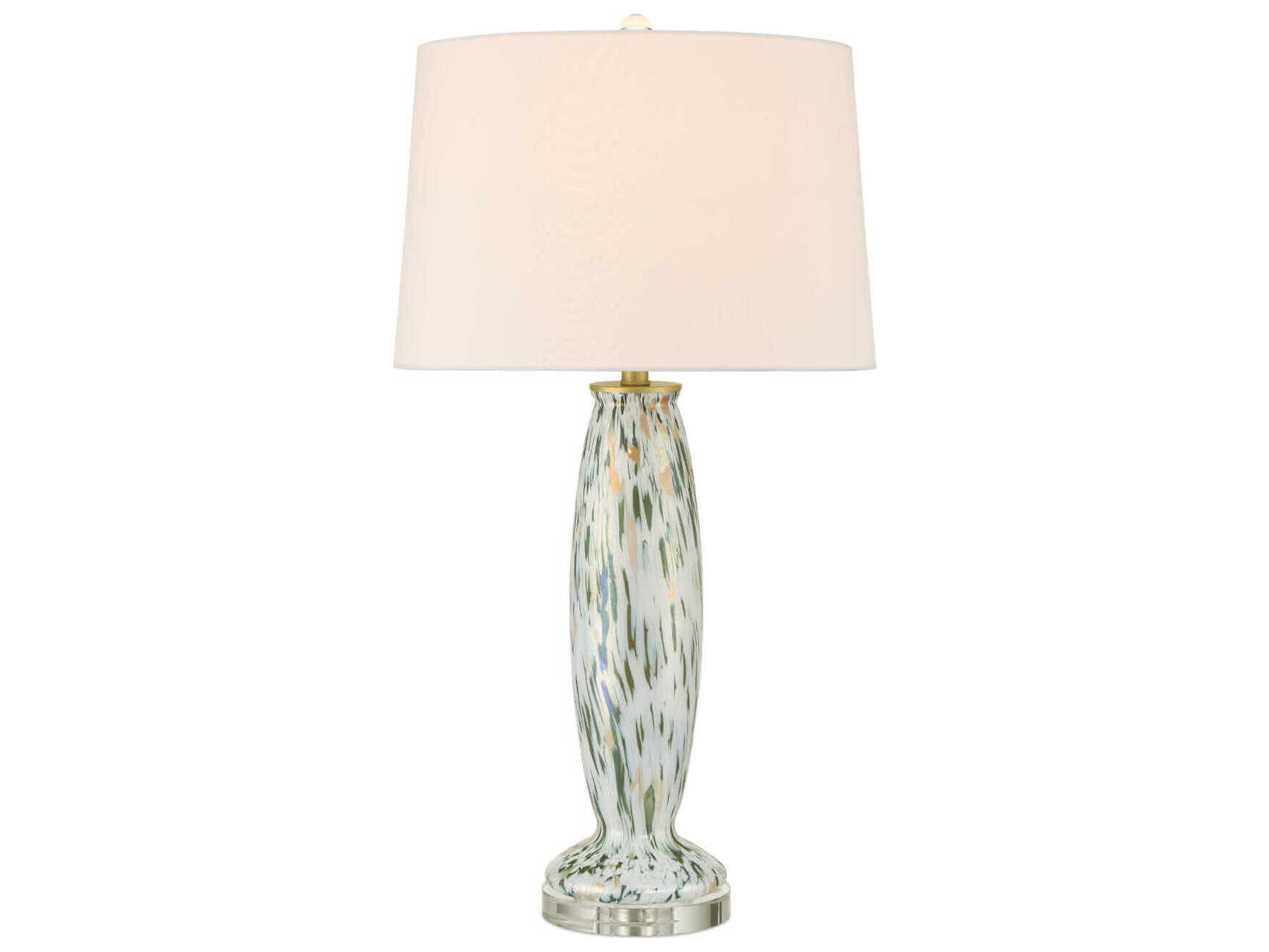 Currey & Company Motte White Green Pale Pink Buffet Lamp