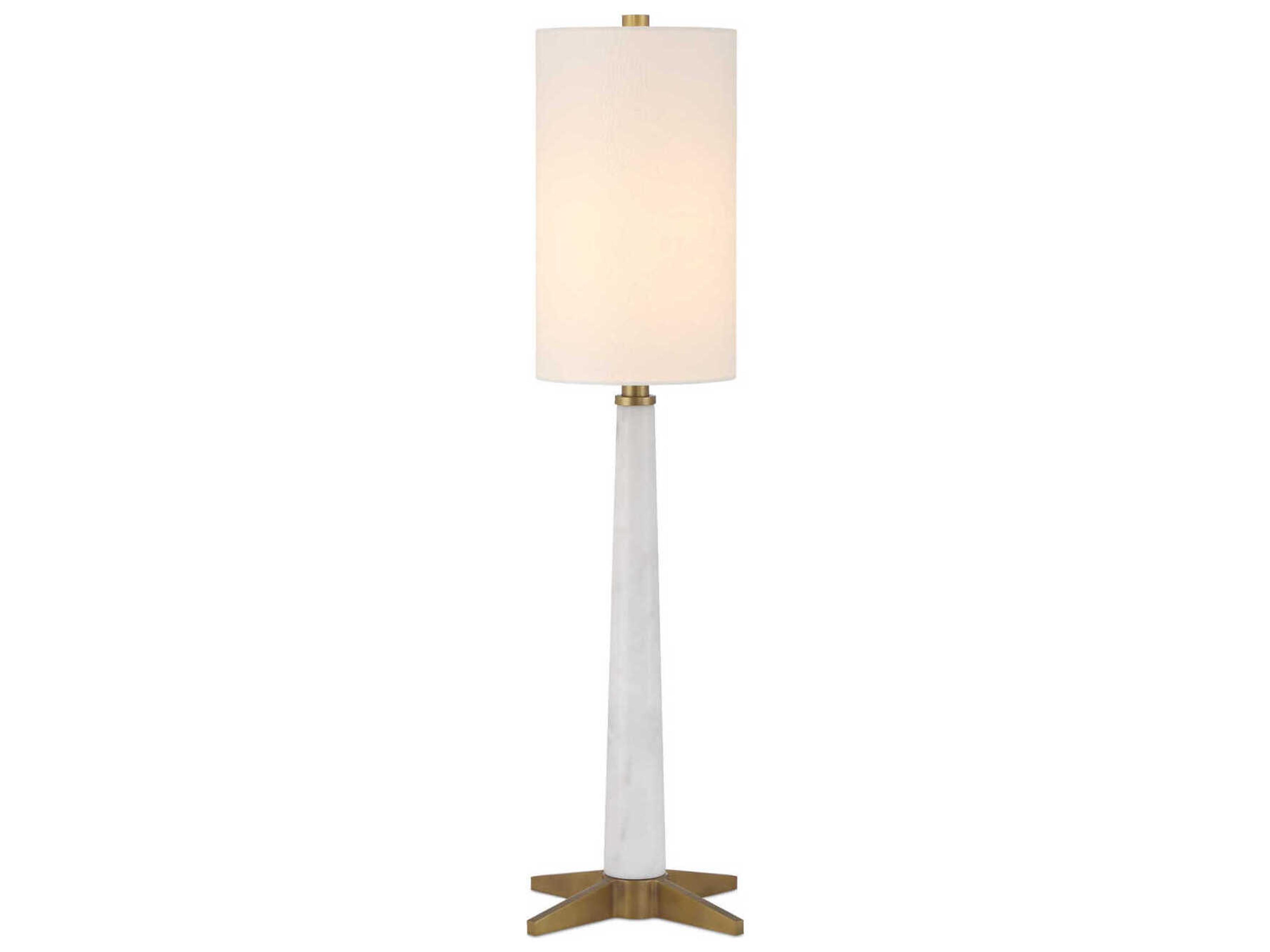 Currey & Company Munroe White Antique Brass Buffet Lamp