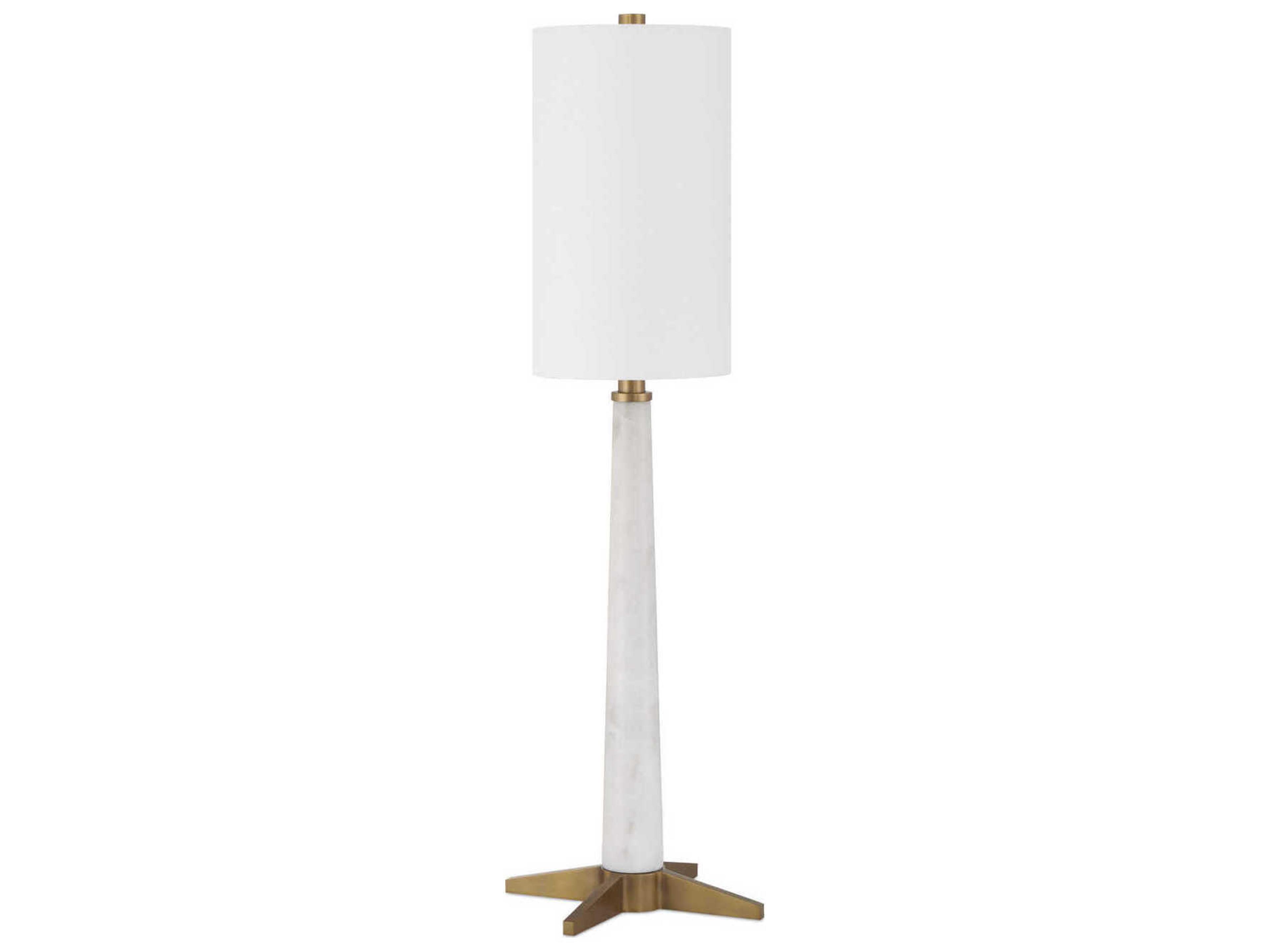 Currey & Company Munroe White Antique Brass Buffet Lamp