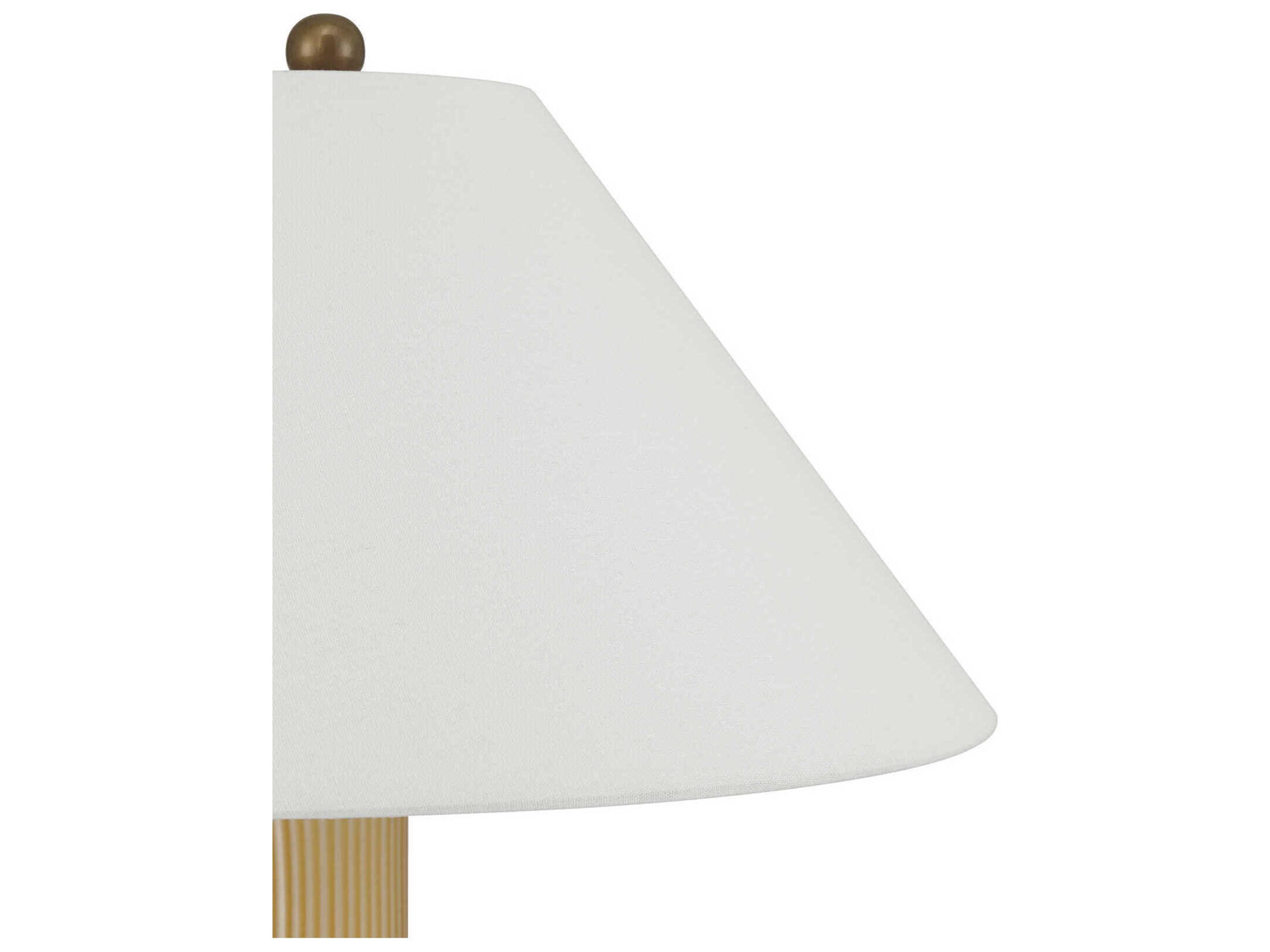 Currey & Company Striae Bone Linen Rayon Hardback Rolled Edge Yellow Buffet Lamp