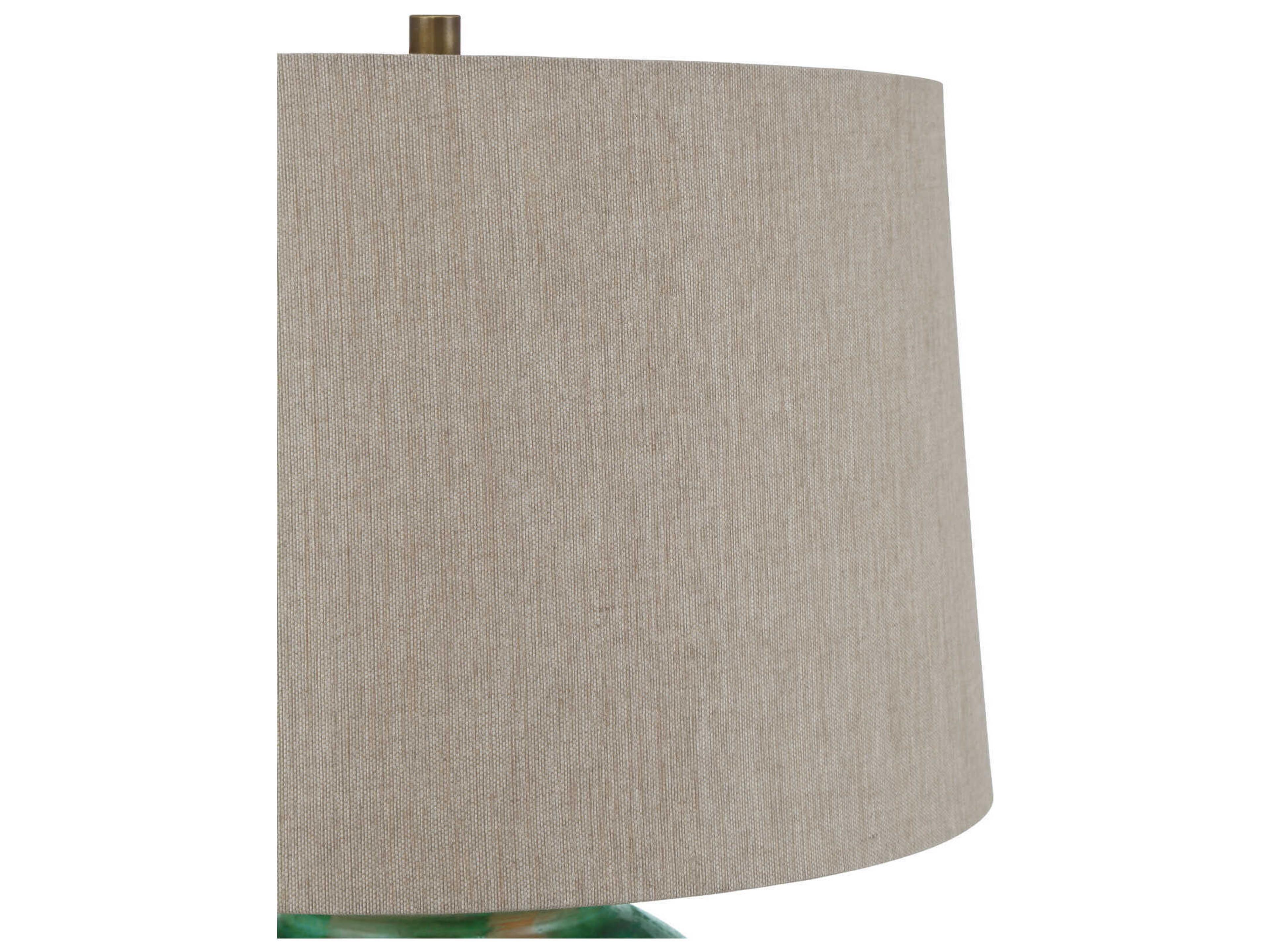 Currey & Company Blarney Green Cuban Sandpaper Hardback Rolled Edge Buffet Lamp