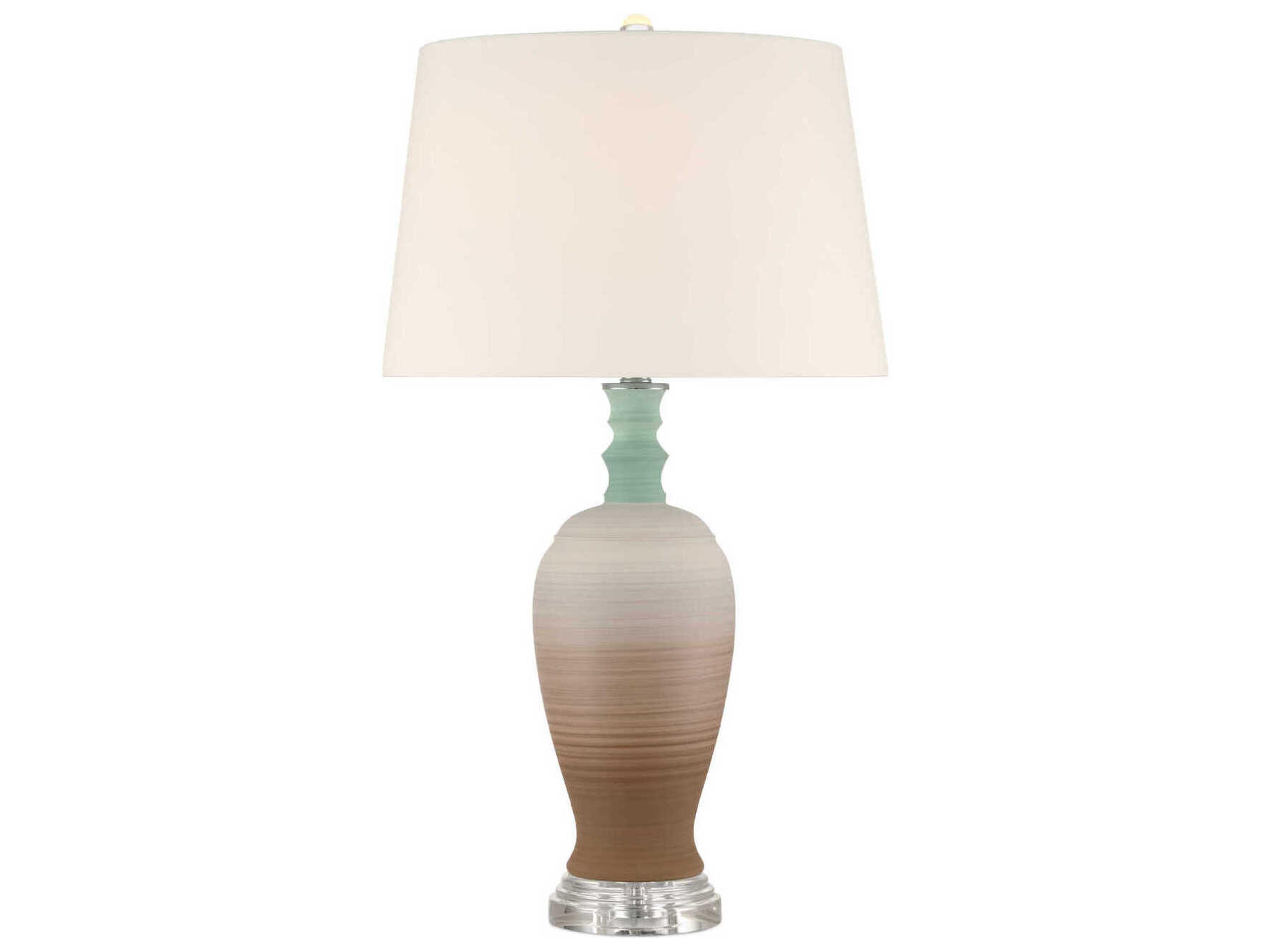 Currey & Company Happy 1-Light Brown Light Blue Buffet Lamp