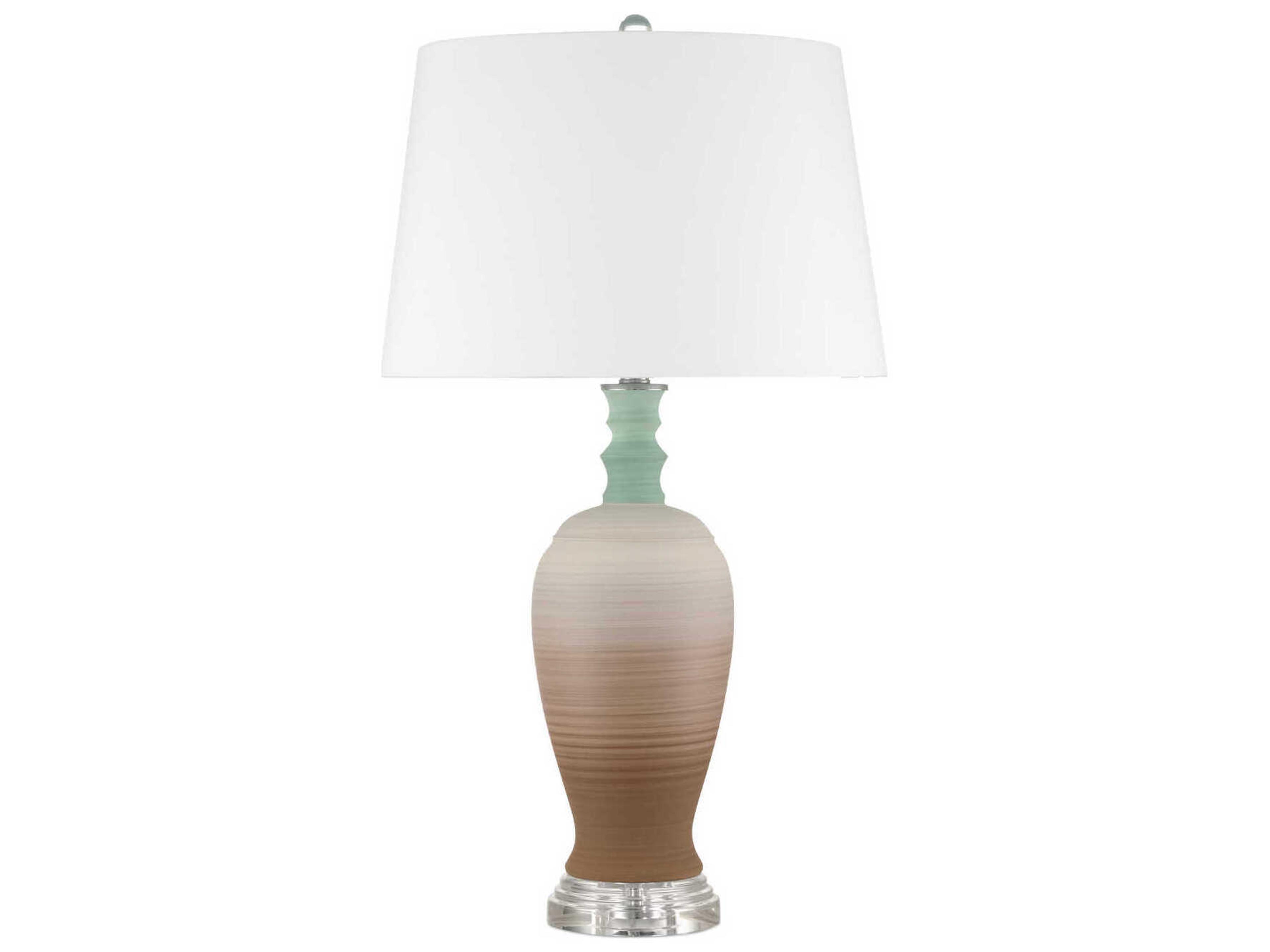 Currey & Company Happy 1-Light Brown Light Blue Buffet Lamp
