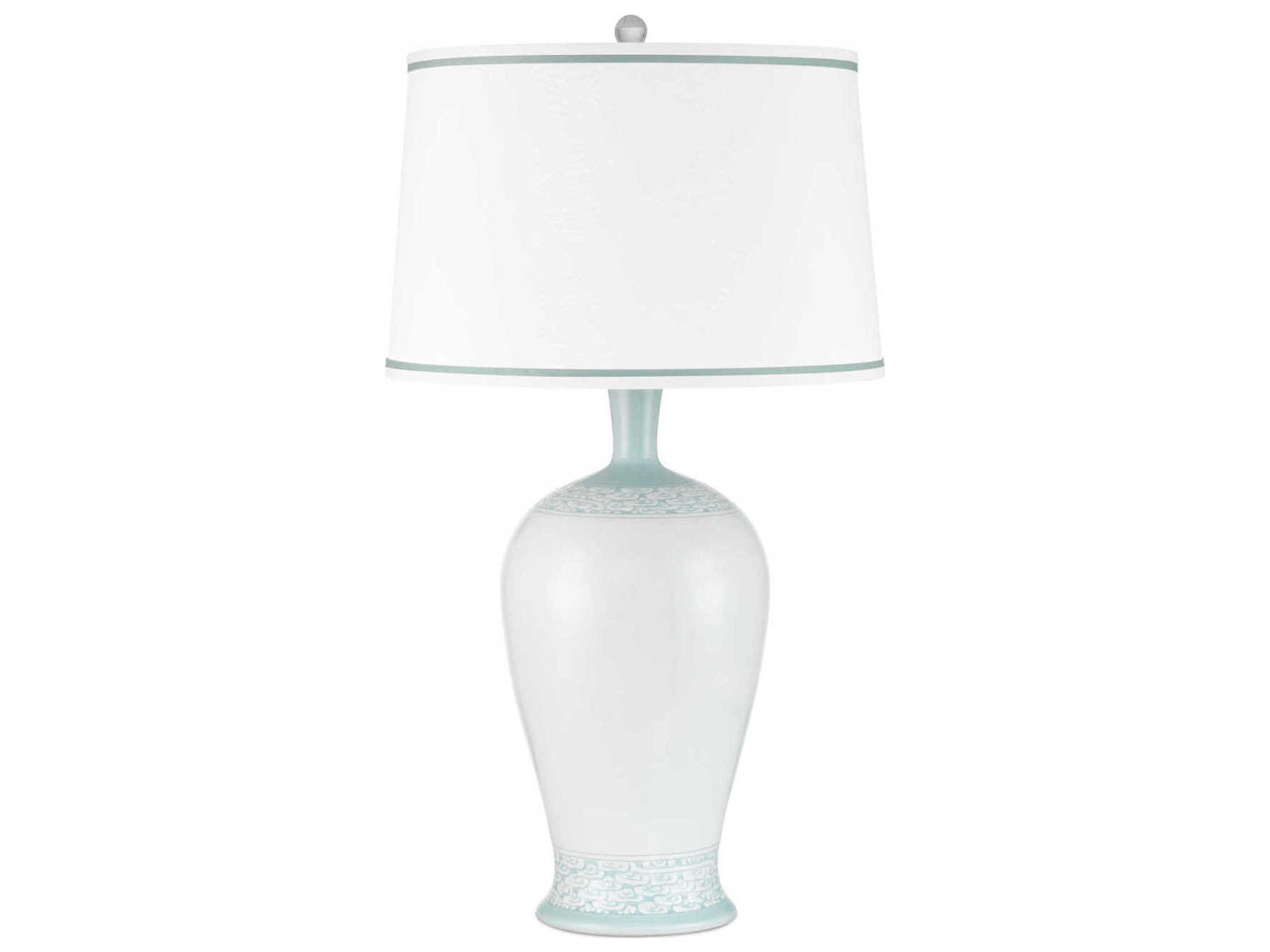 Currey & Company Ketty White Light Blue Buffet Lamp
