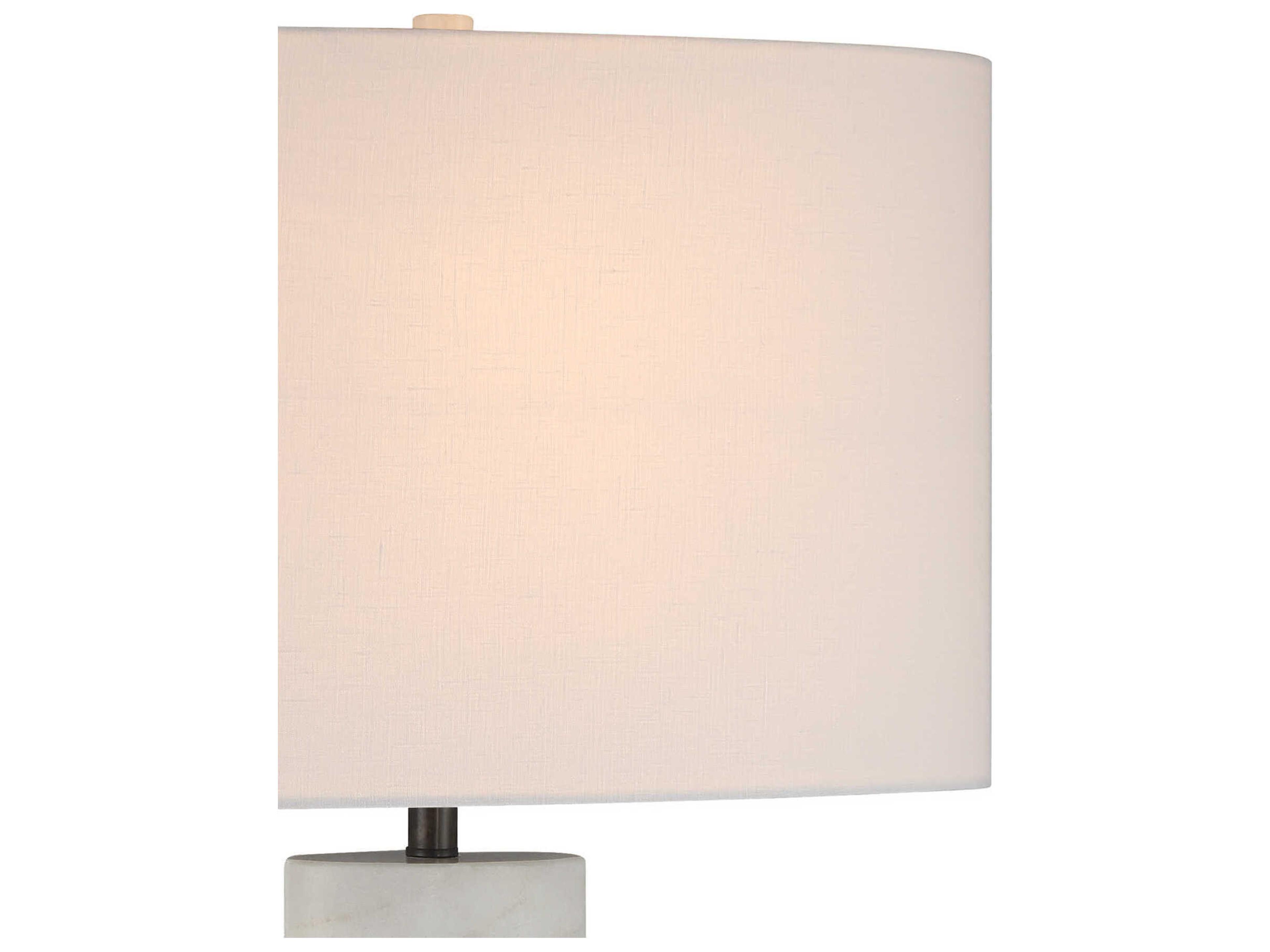 Currey & Company Stanhope White Bronze Linen Buffet Lamp