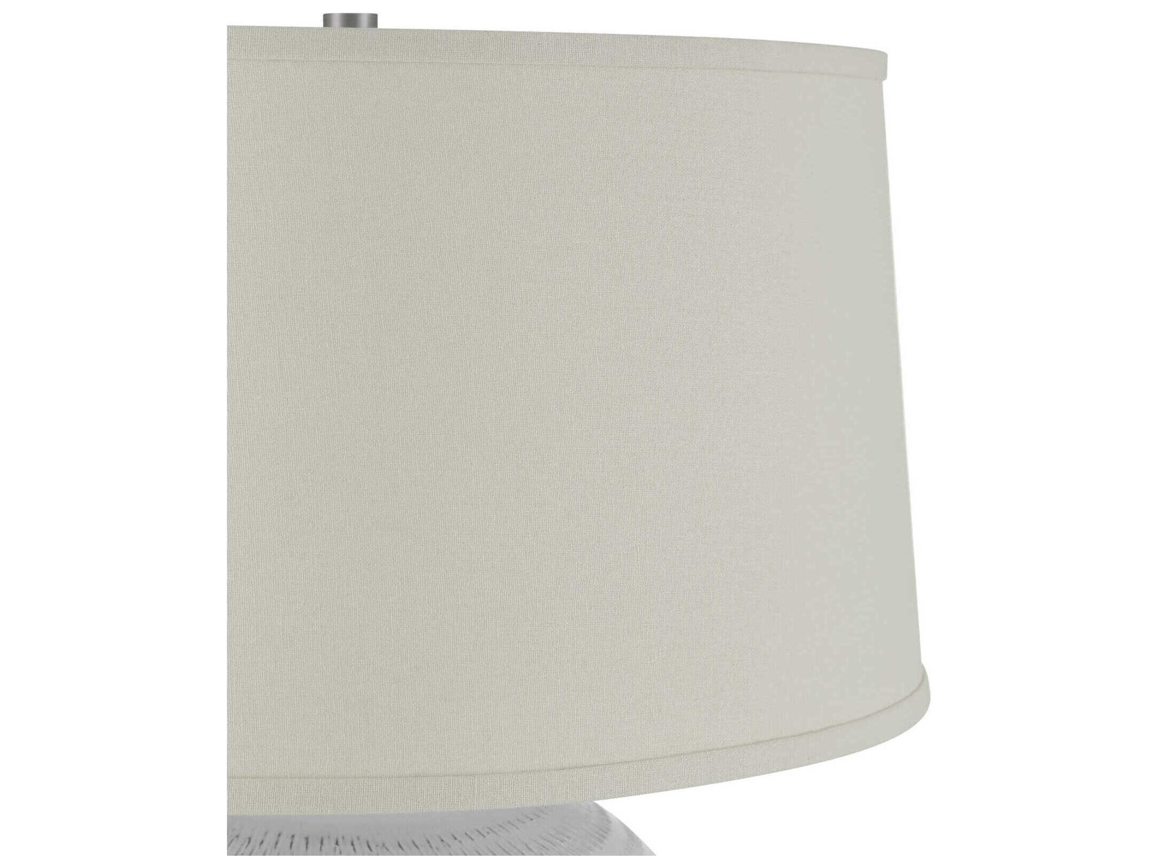 Currey & Company Dashwell White Beige Linen Single Fold Self Trim Buffet Lamp
