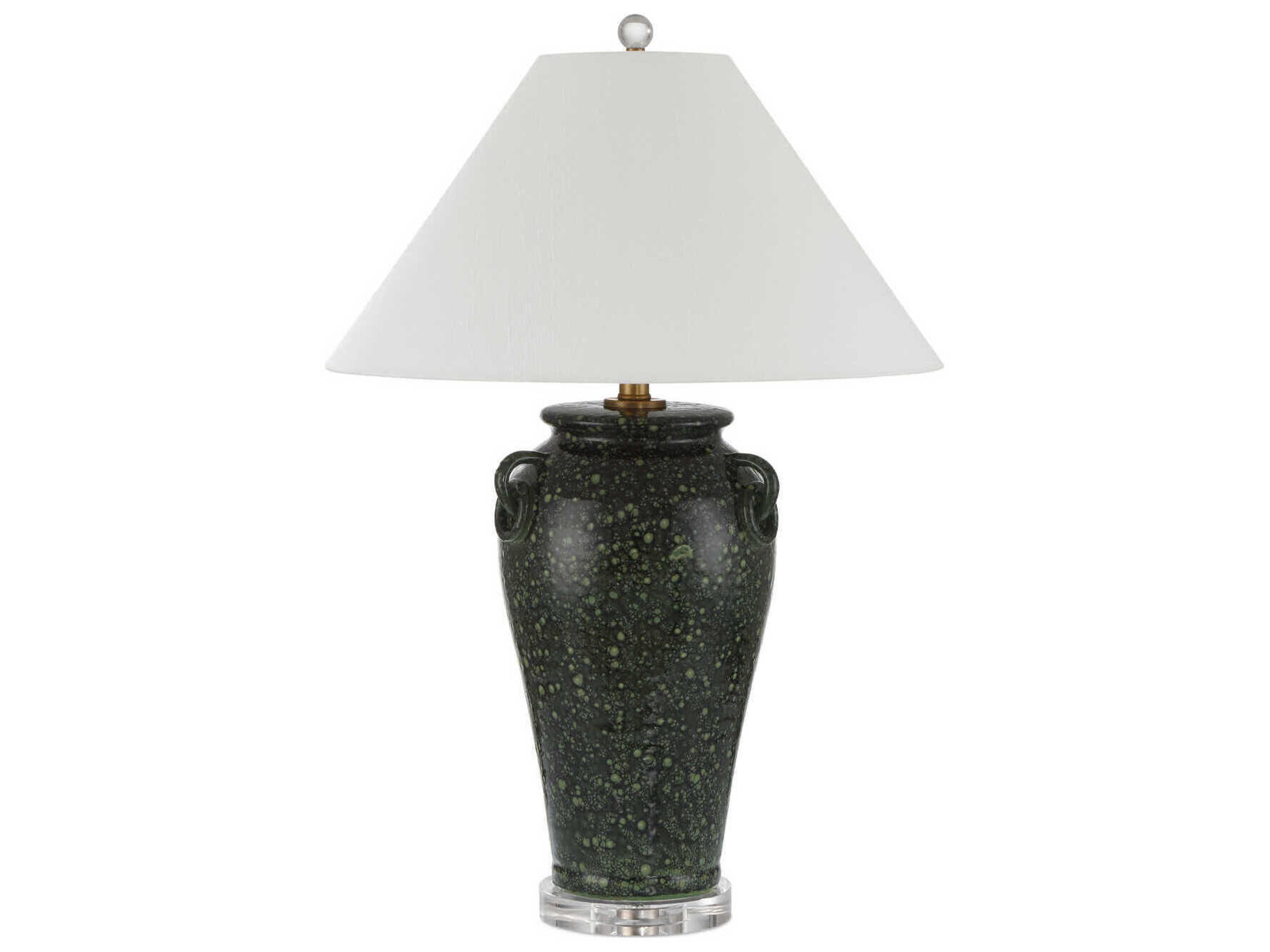 Currey & Company Junko Green Clear Black Buffet Lamp